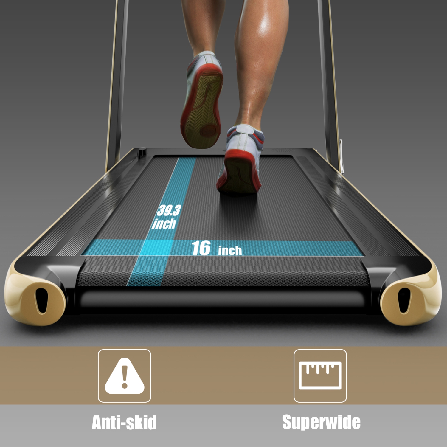 SuperFit 2.25HP 2 in 1 Folding Treadmill W/ APP Control Speaker Remote Control