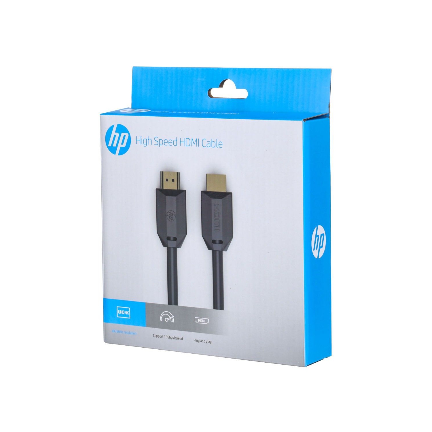 HP - Câbles HDMI 2.0 Haute Vitesse, 18 Gpbs, 4K, 30 AWG, 60 Hz, Longeur de 2 Mètre, Noir