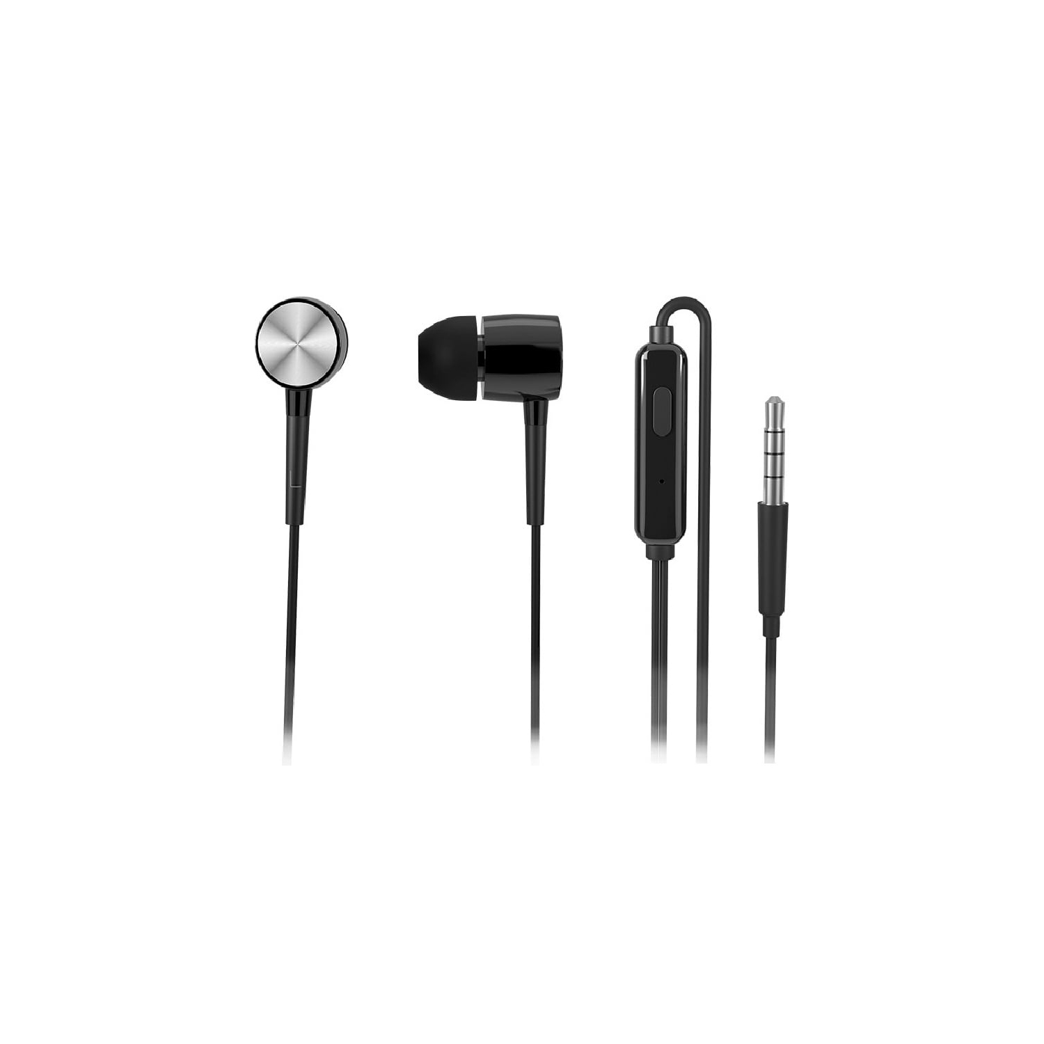 HP – Écouteurs-boutons stéréo avec commande de volume et microphone, noir