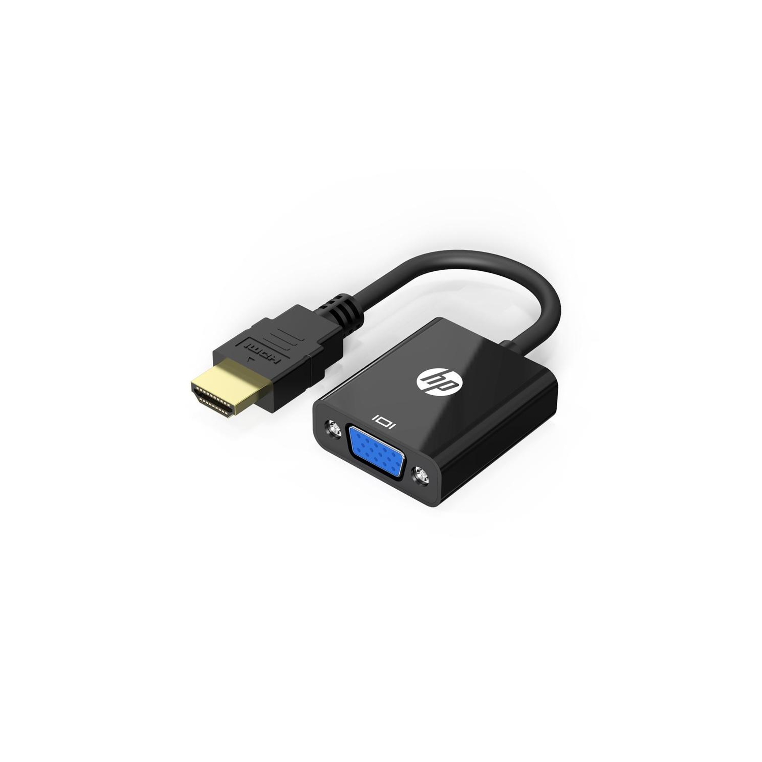 HP – Adaptateur HDMI mâle vers VGA femelle, HD 1080p, noir