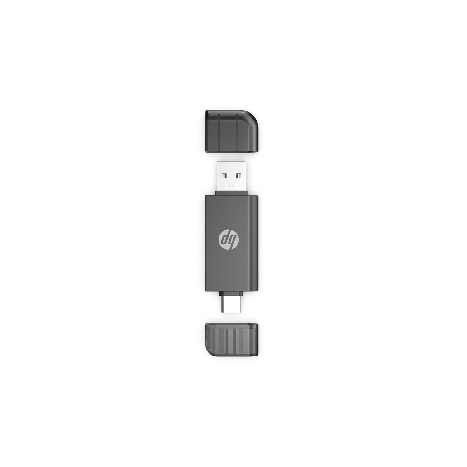 HP USB A 3.1 to USB C Adapter with SD / TF Card Reader, Black