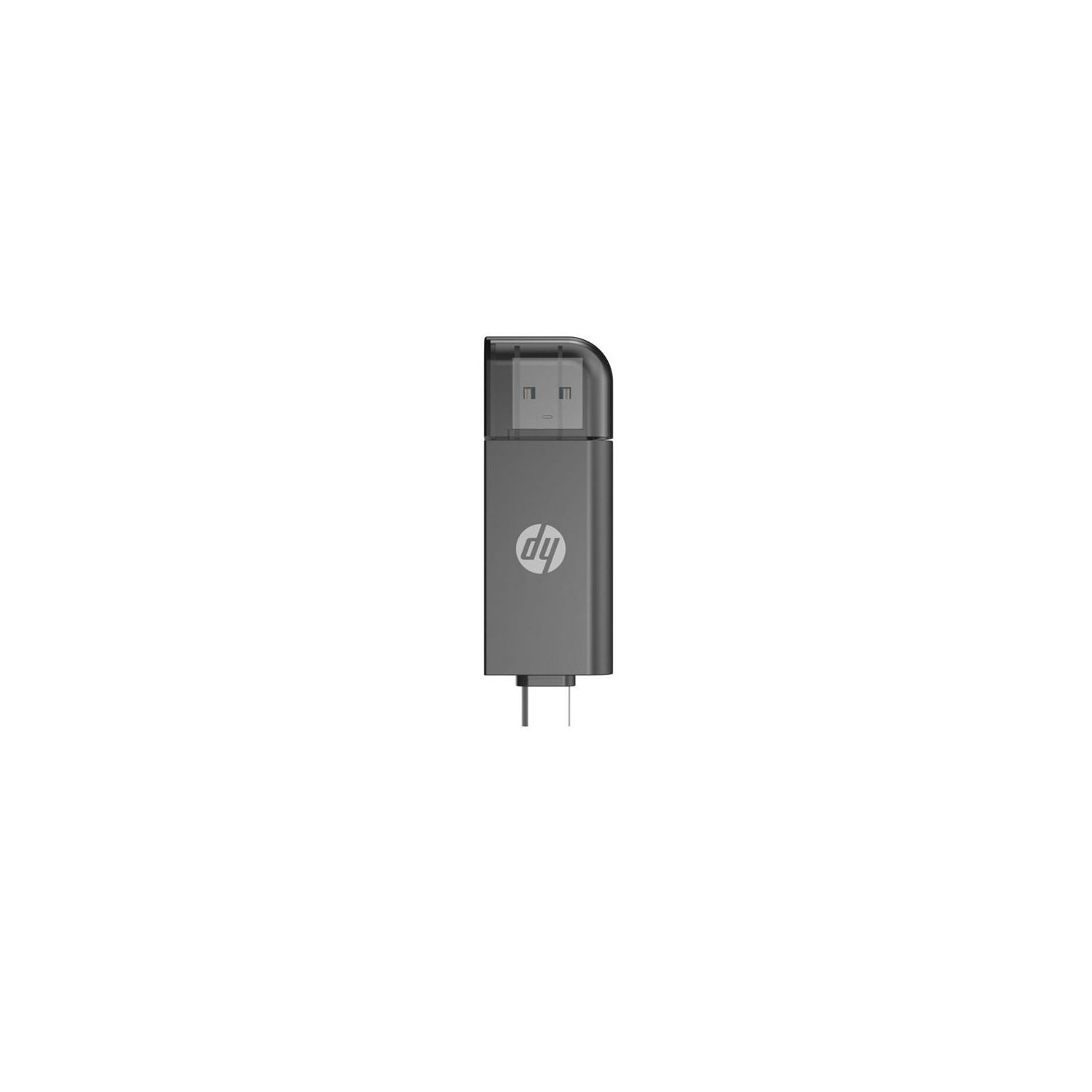 HP USB A 3.1 to USB C Adapter with SD / TF Card Reader, Black