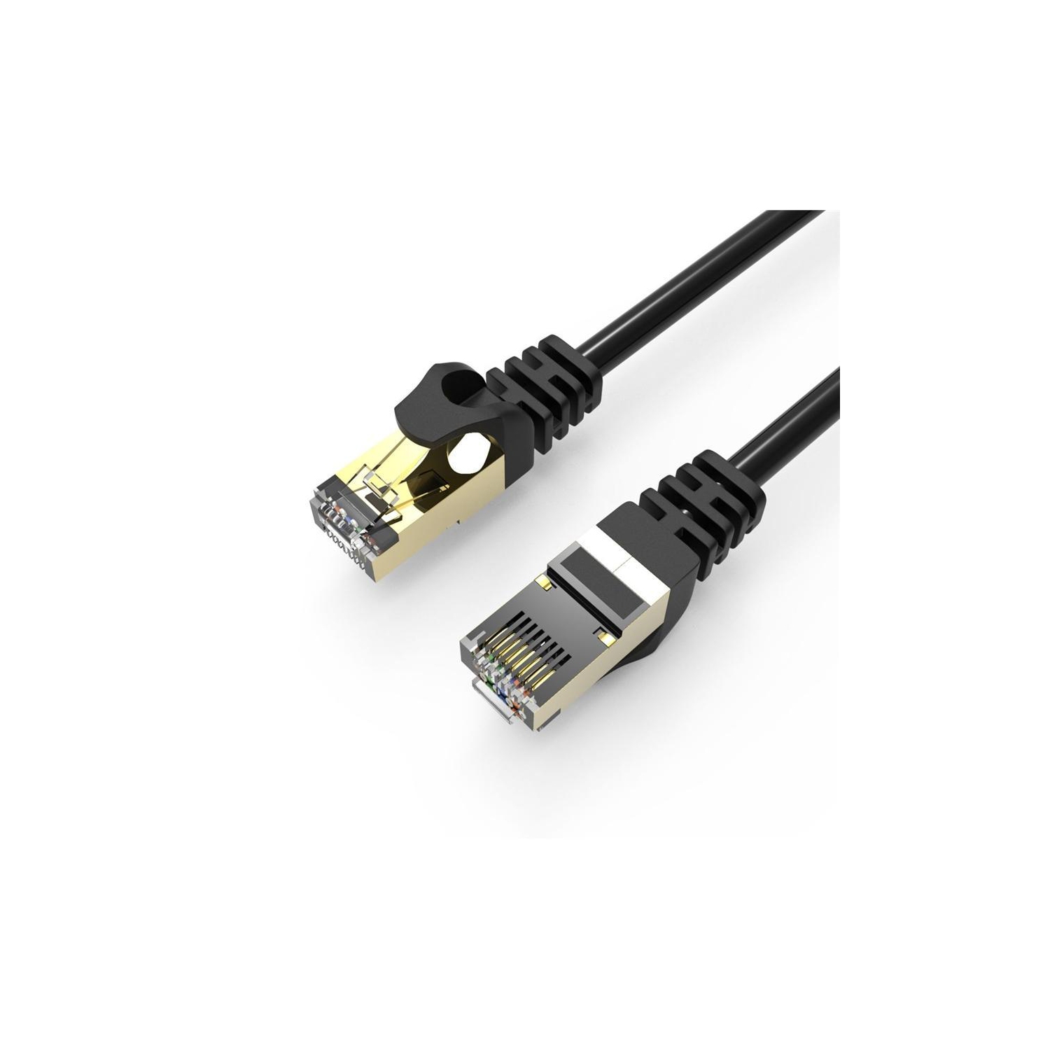 HP - Câble Réseau Ethernet Cat7 F/FTP, 600MHz, 10Gbps, RJ45, Longeur 1 Mètre, Noir