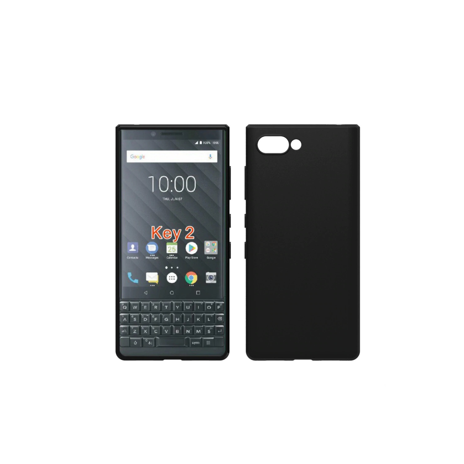 Siège arrière pour BlackBerry KeyTwo KeyTwo Key, silicone souple, noir, pour intelligent personnalisé