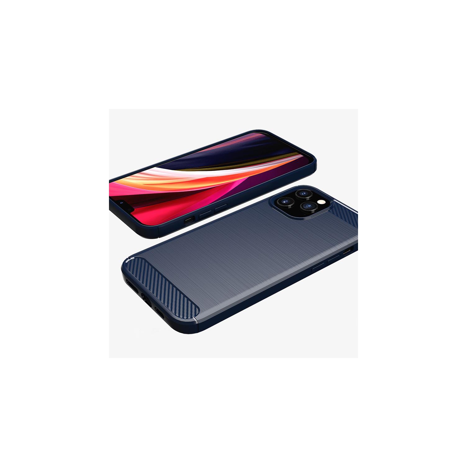 PANDACO Red Brushed Metal Case for iPhone 12 Pro