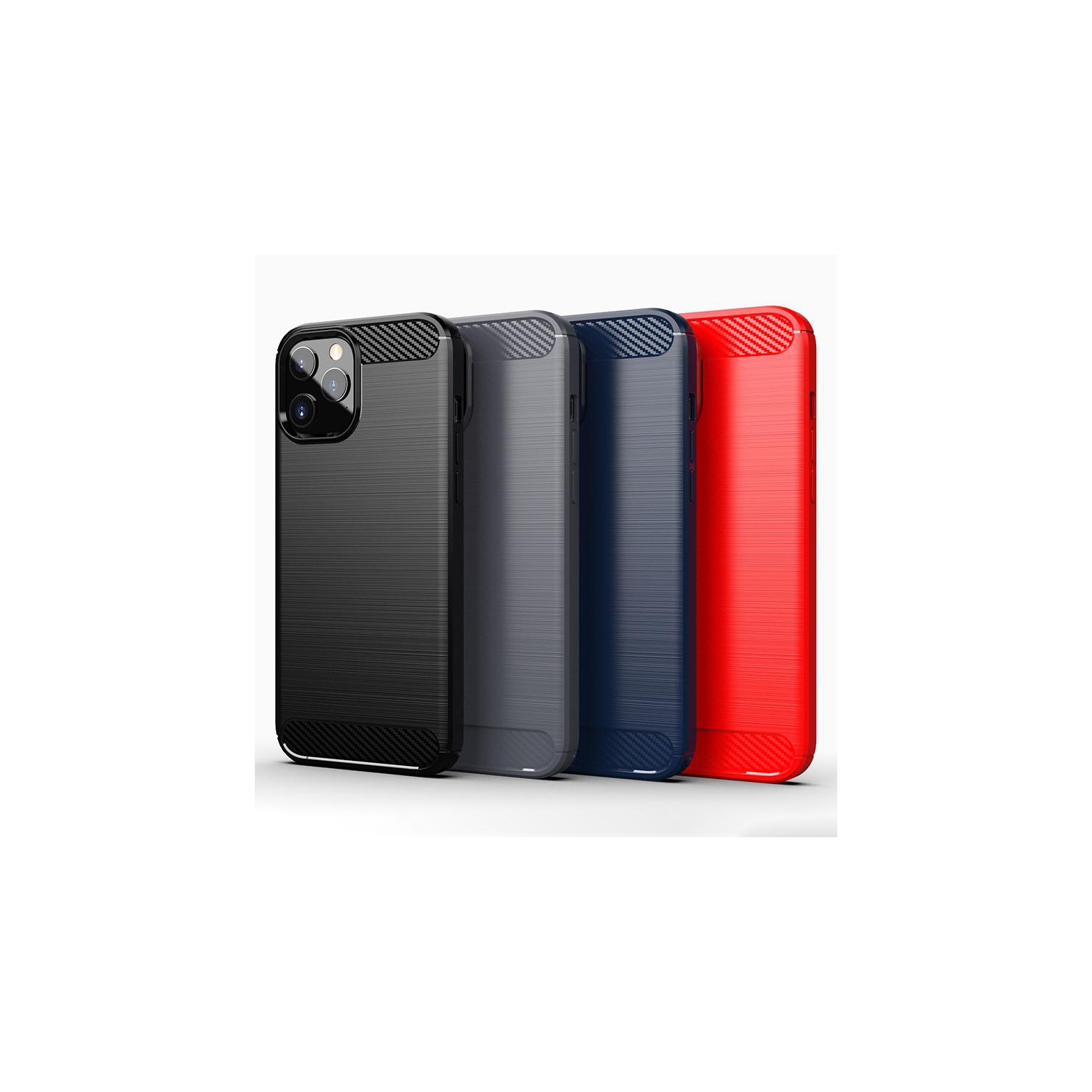 PANDACO Red Brushed Metal Case for iPhone 12 Pro