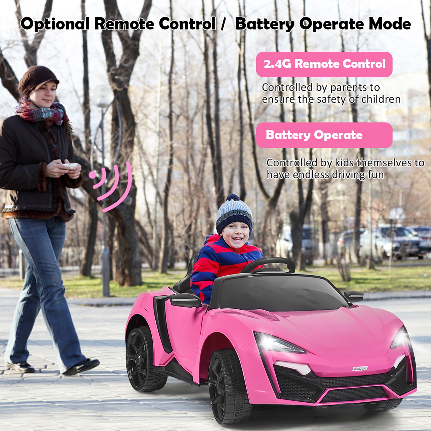 Voiture électrique pour enfant 12V Costway – 2,4G, MP3