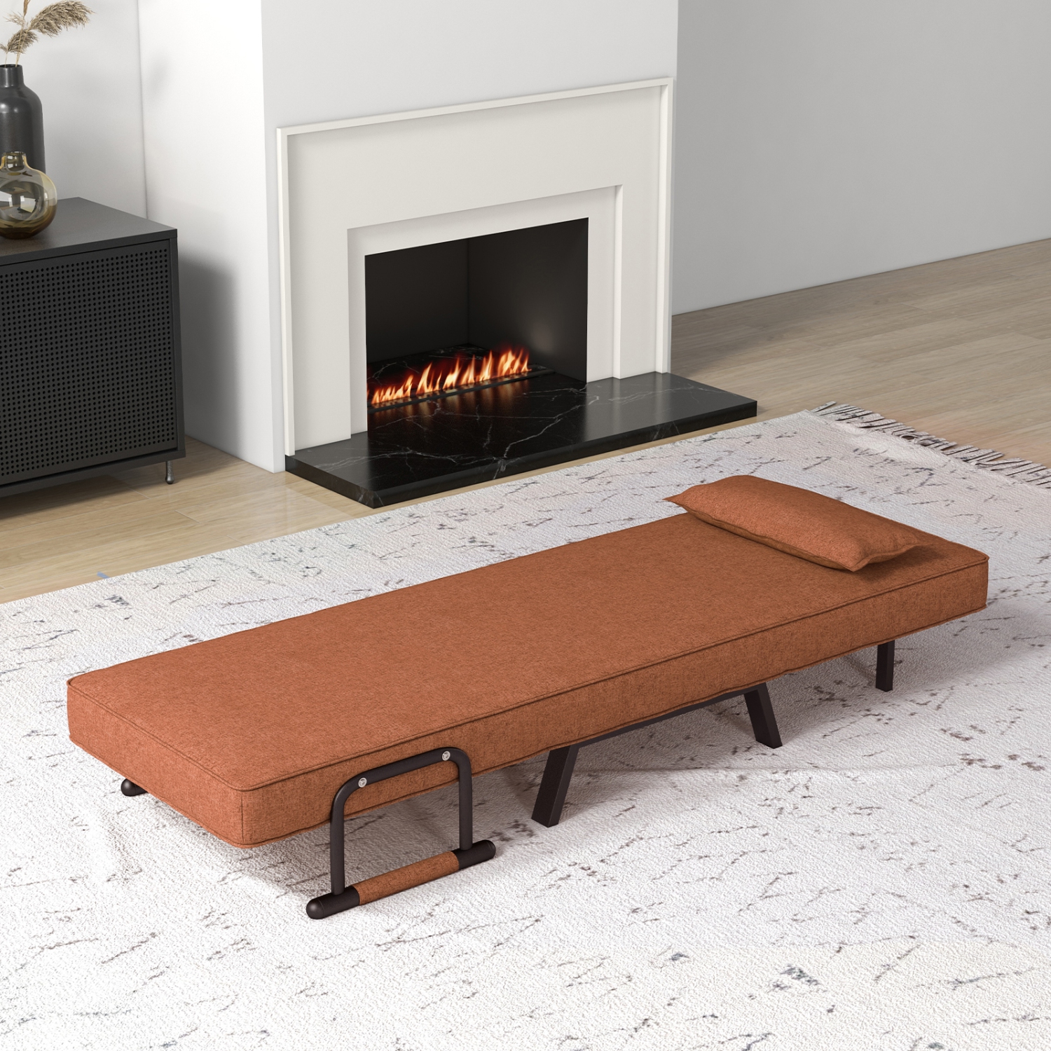 Costway Folding 5 Position Convertible Sleeper Bed Armchair Lounge w/ Pillow Light