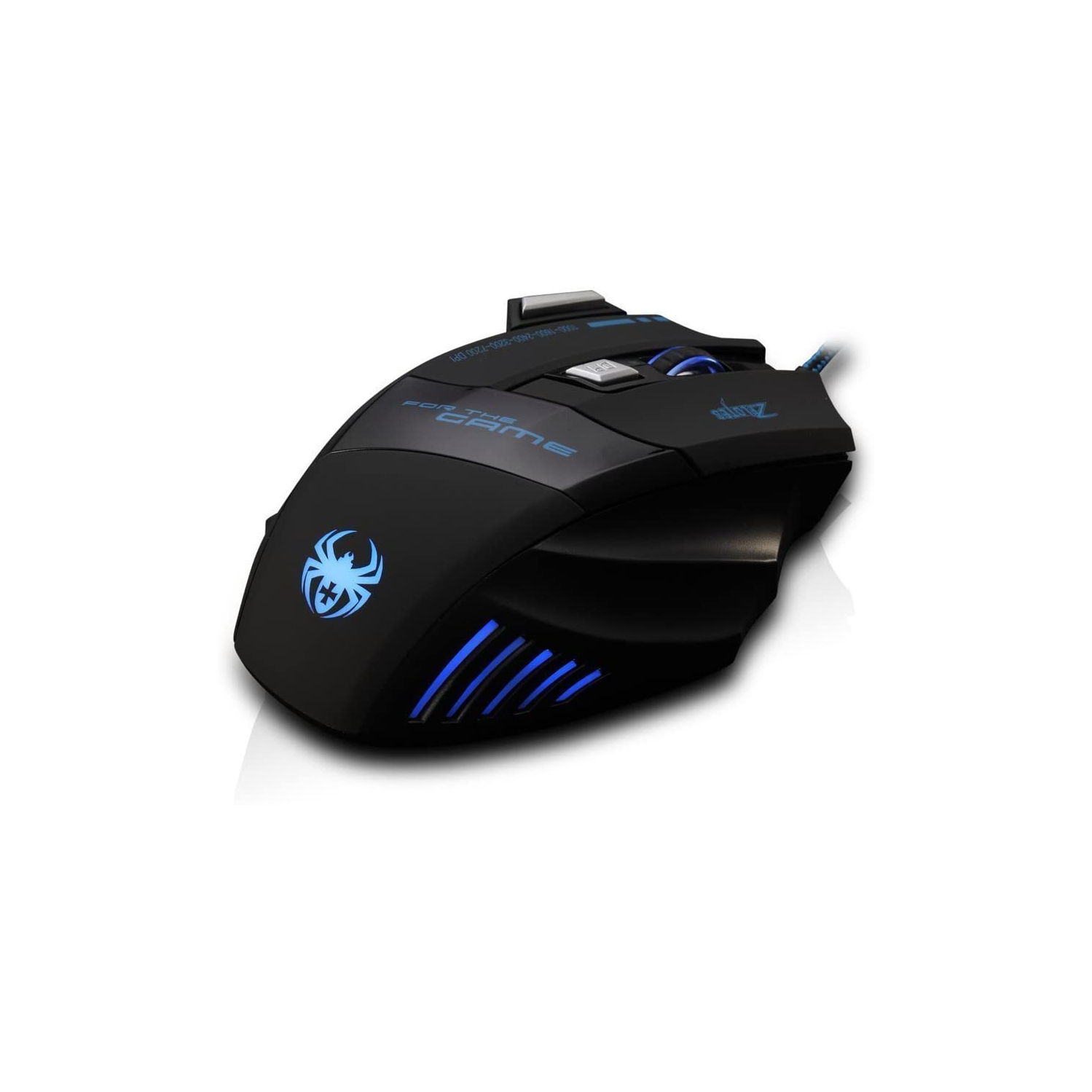 Souris de jeu WinGOMART T6 de ZELOTES Professional DEL optique 7200 ppp 7 boutons USB avec fil pour joueur, résolution réglable