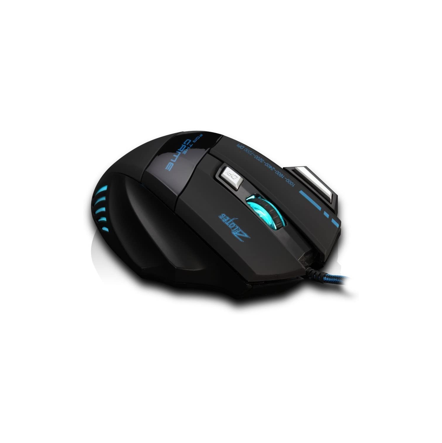 Souris de jeu WinGOMART T6 de ZELOTES Professional DEL optique 7200 ppp 7 boutons USB avec fil pour joueur, résolution réglable