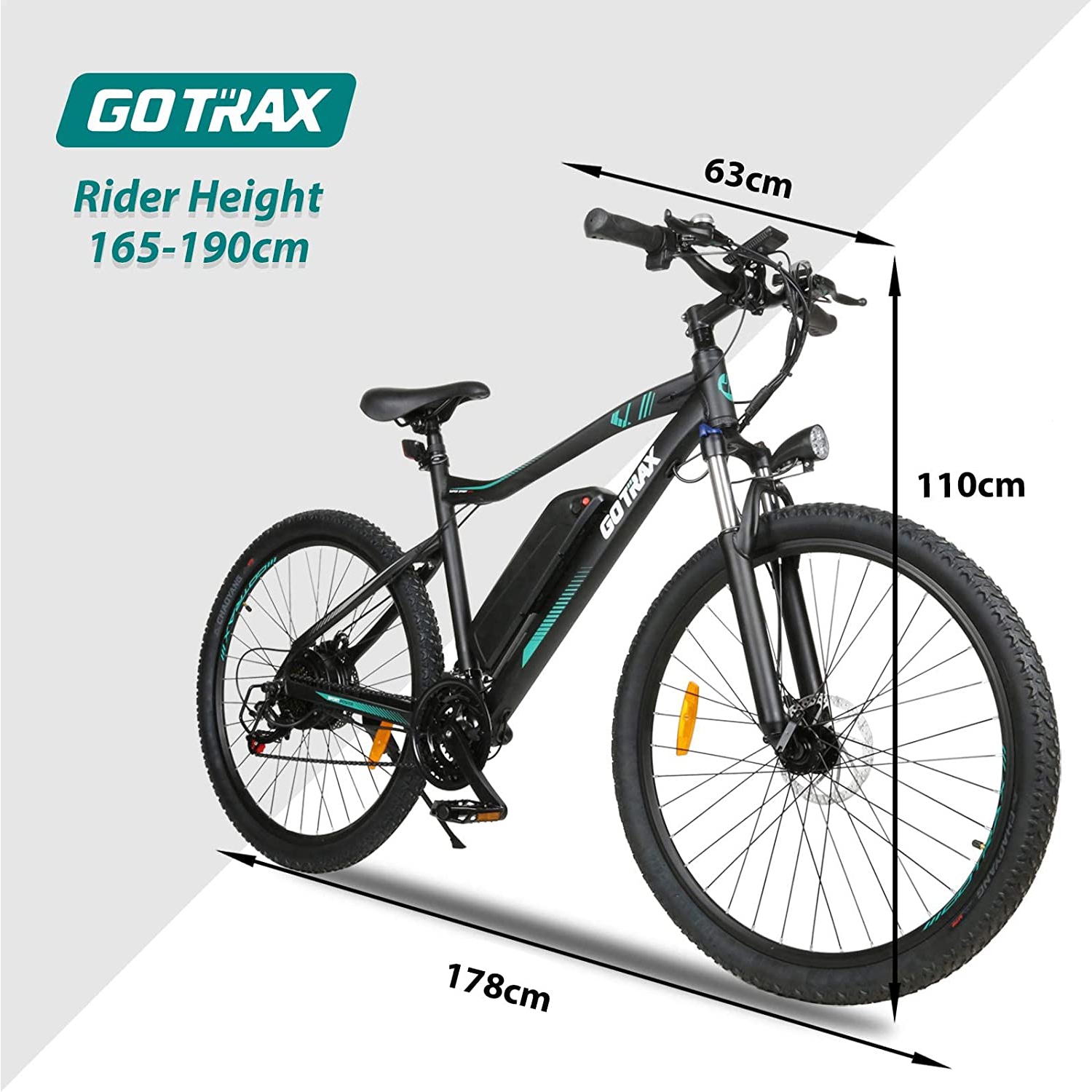 GOTRAX EBE3 27.5inch Electric Bike with 48V 10Ah Removable Lithium-Ion Battery, 500W Powerful Motor, Shimano Professional 7 Speed Gears, Alloy Frame