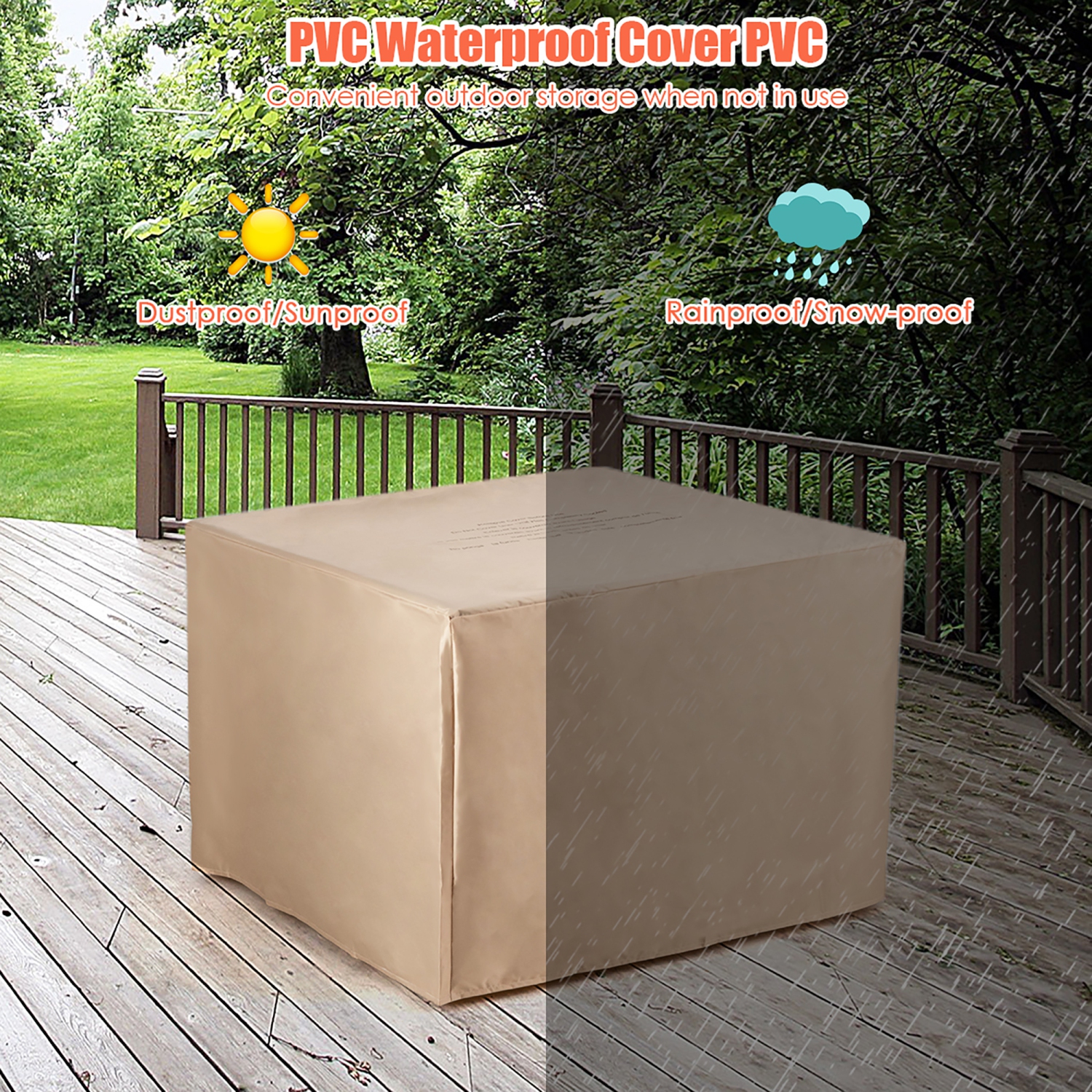 Costway 30" Square Propane Gas Fire Pit Table Ceramic Tabletop 50,000 BTU W/ Cover