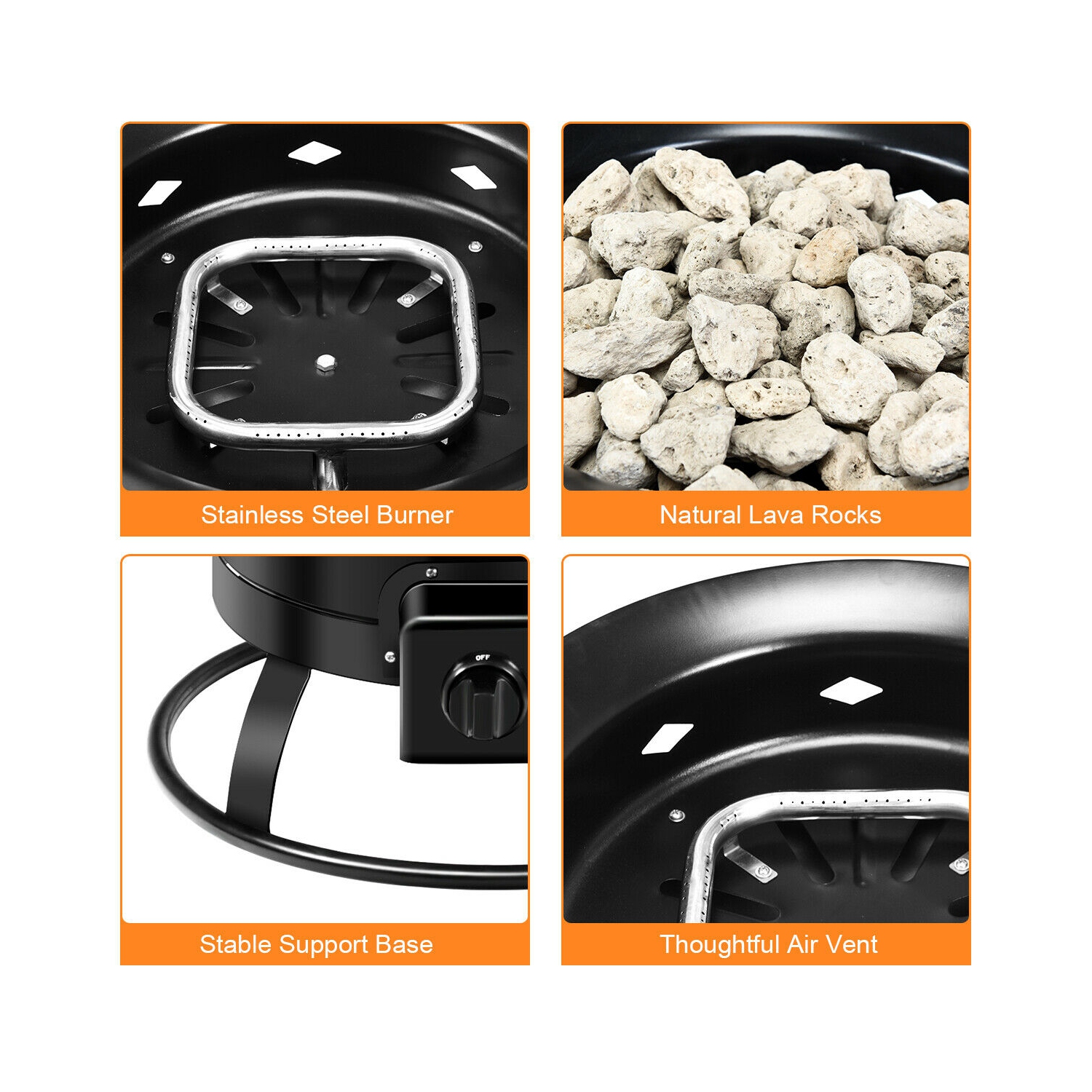 Brasero portable au propane Costway – 58&nbsp;000 BTU