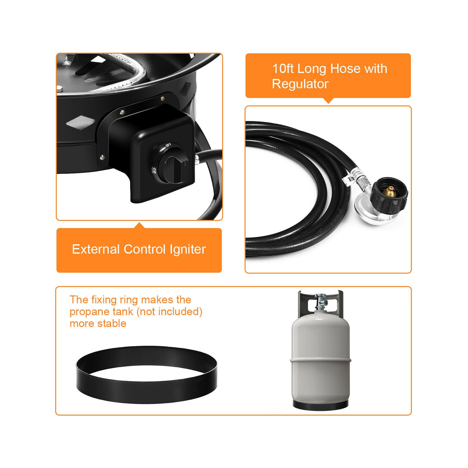 Brasero portable au propane Costway – 58&nbsp;000 BTU