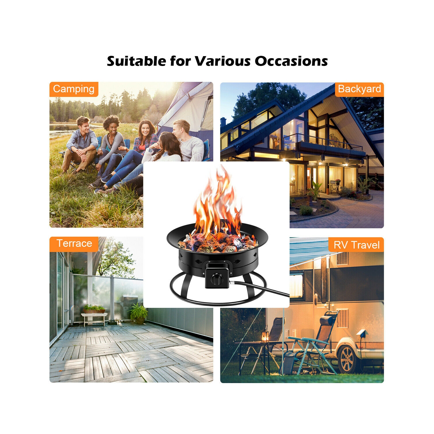 Brasero portable au propane Costway – 58&nbsp;000 BTU