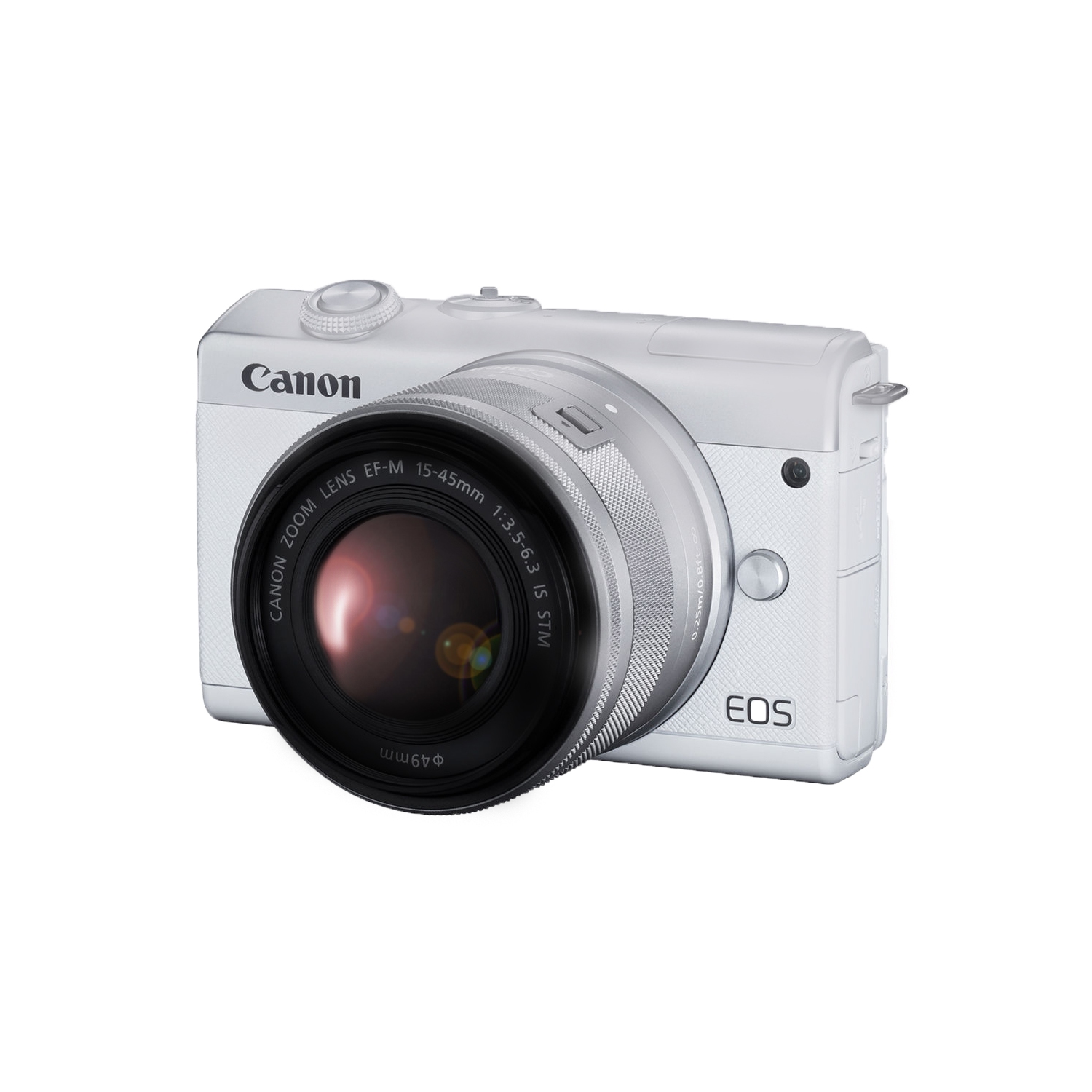Canon EOS M200 Mirrorless Digital Camera with 15-45mm lens White Open Box International Version with Seller Warranty