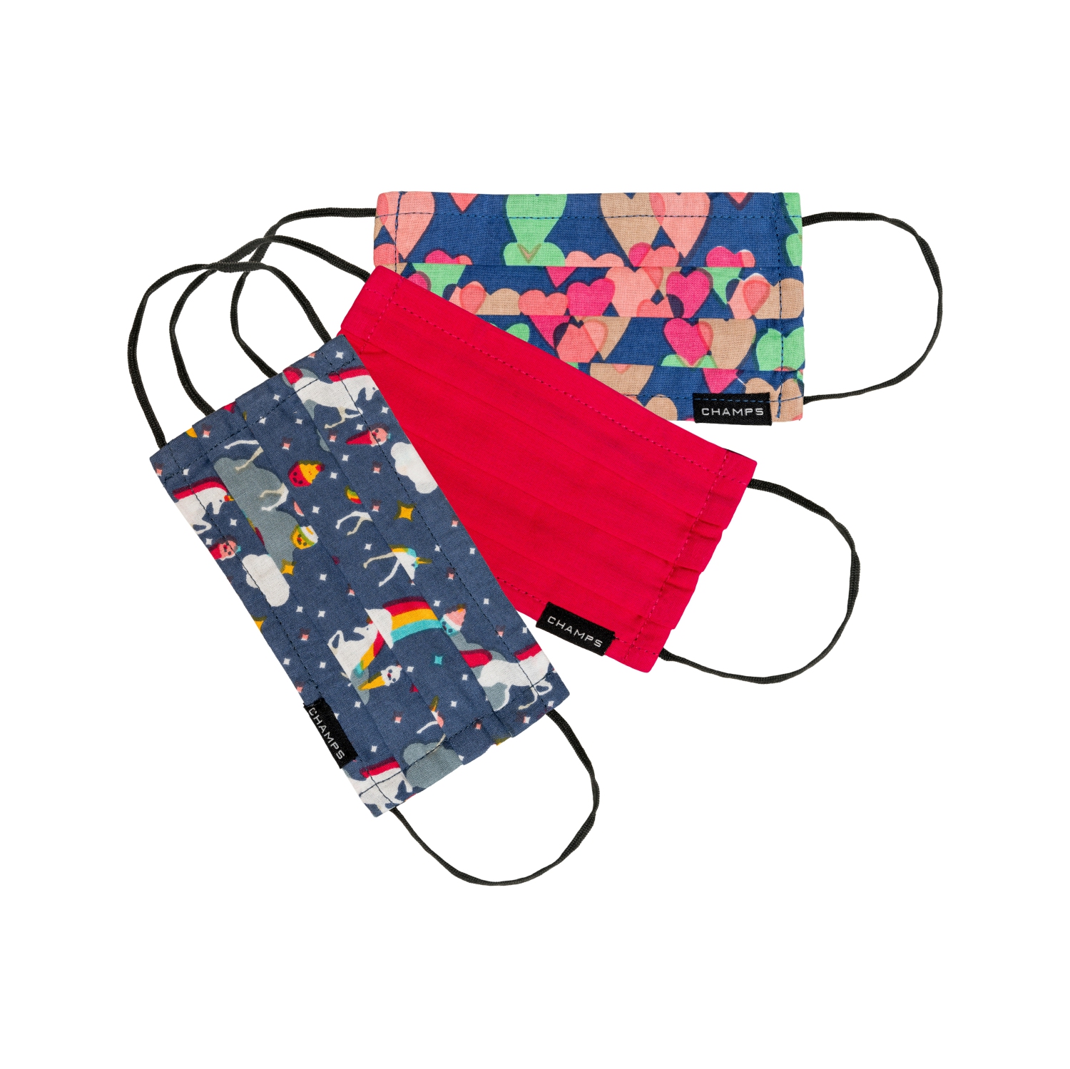 CHAMPS Girls Cotton 3 Layer Mask 3pc Set