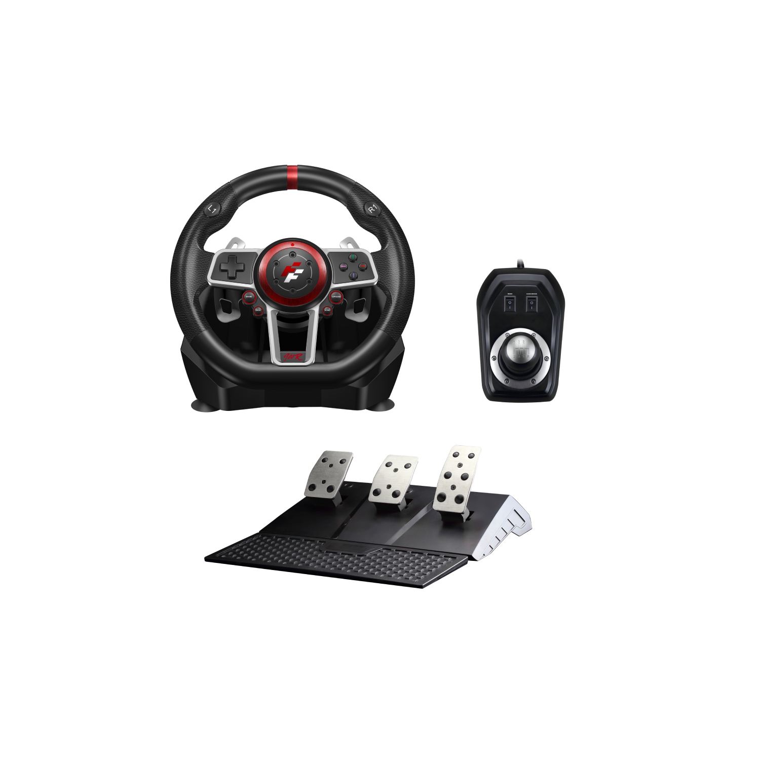 Flashfire ES900R SUZUKA Racing Wheel Set with Clutch - Compatible with PC, PS3, PS4, Xbox 360, XBOX ONE, XBOX series X, XBOX series S and Nintendo Switch.