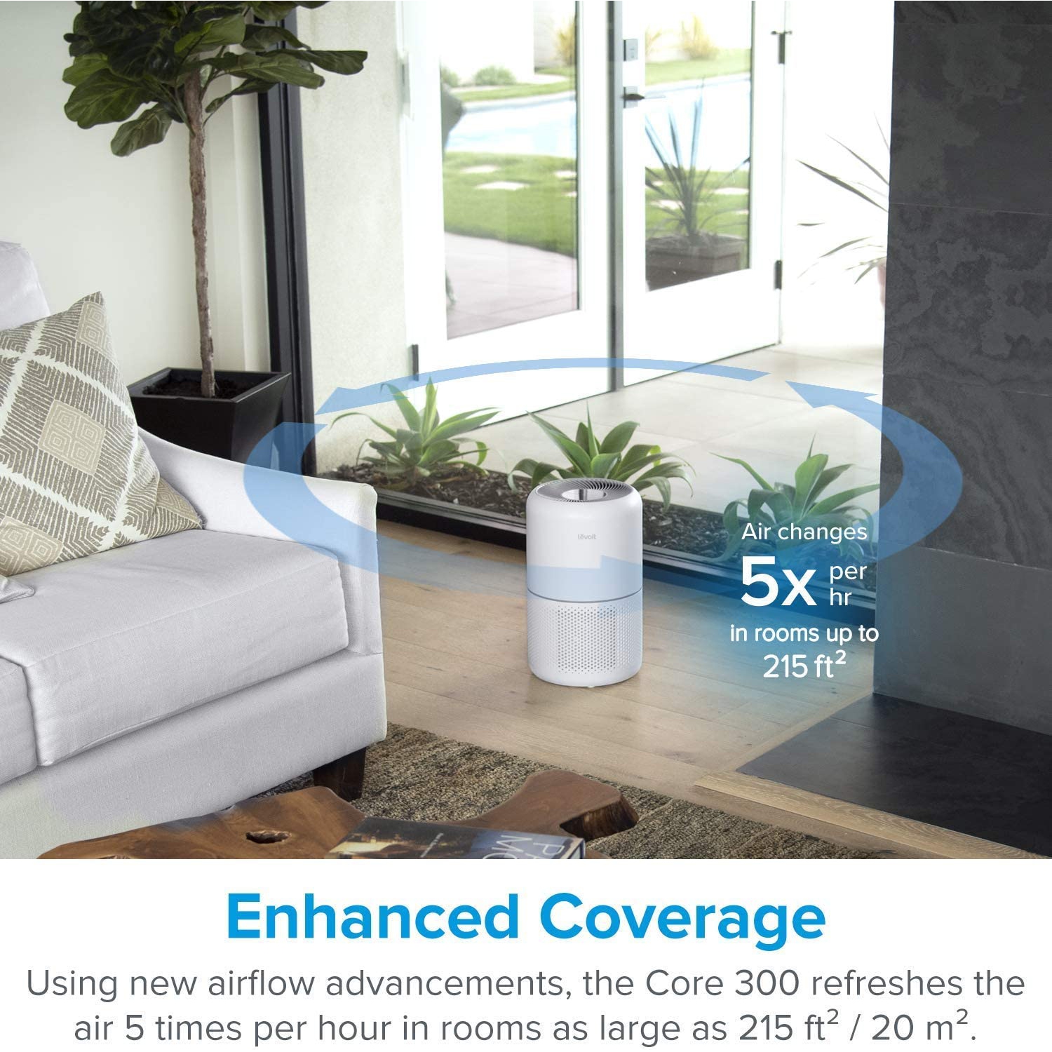 LEVOIT Air Purifier for Home Office, H13 True HEPA Filter, Air Cleaner For Allergies, Pets, Smokers, 3-Stage Air Filtration System Removes 99.97%