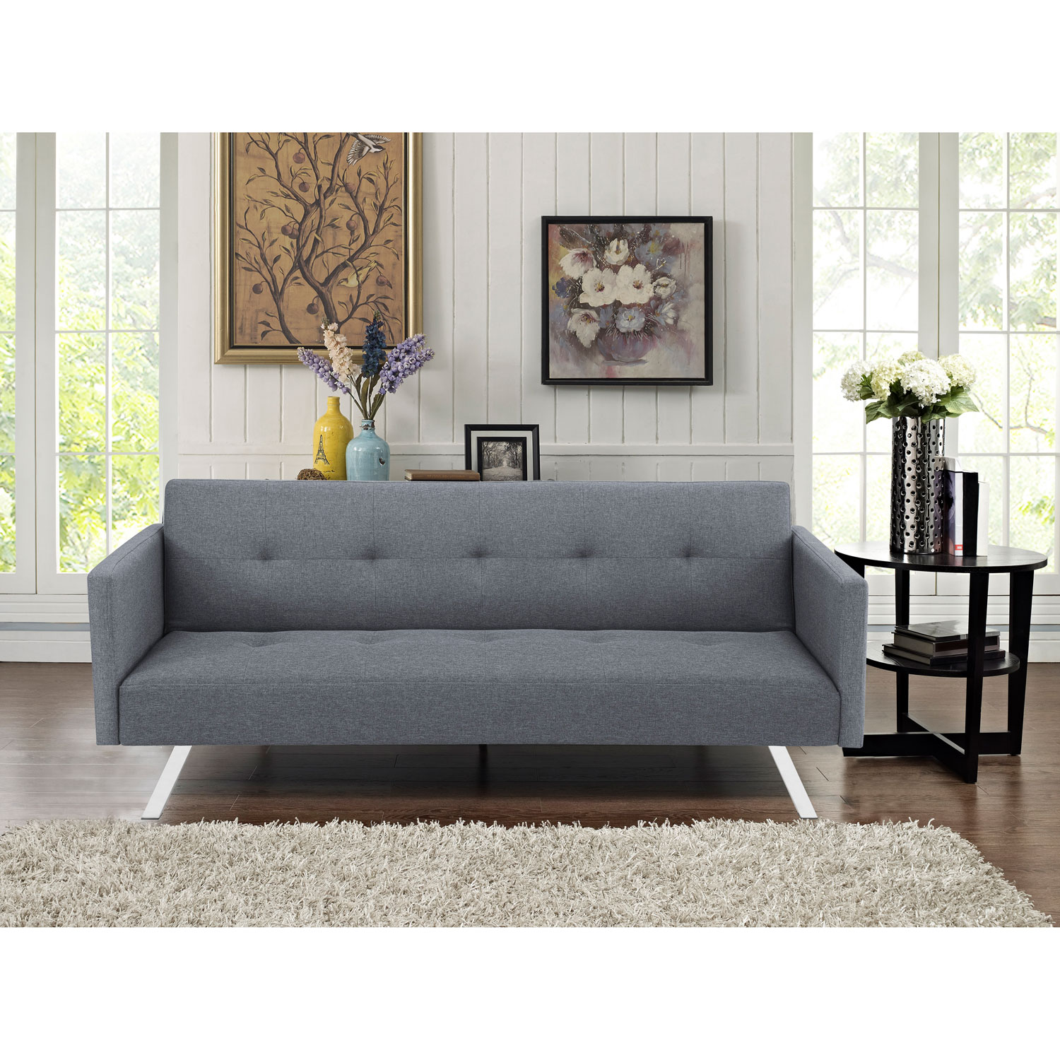 Princeton Microfibre Sleeper Sofa - Light Grey