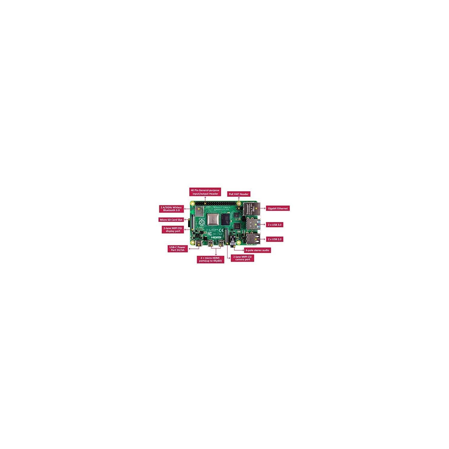 Raspberry Pi 4 Model B 2019 Quad Core 64 Bit WiFi Bluetooth