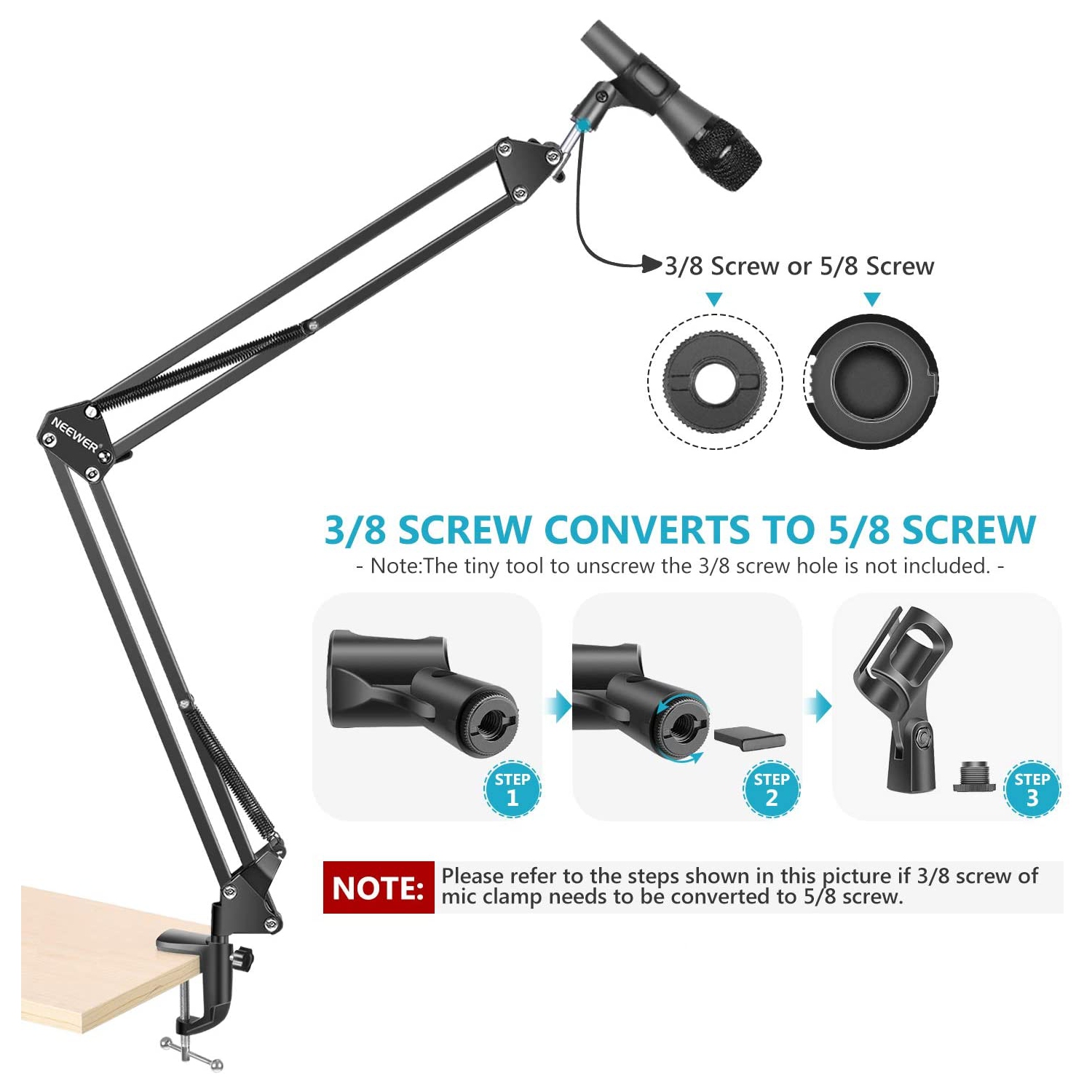 Type A-HONArm-Support de microphone à suspension de bureau