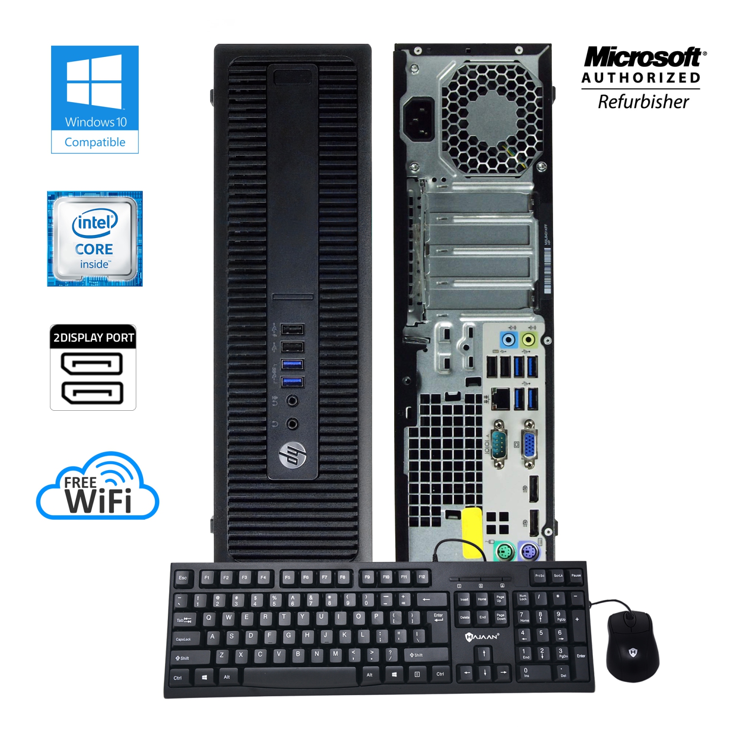 HP Prodesk 600 G2 SFF Desktop Intel Core i7 6th Gen 8GB RAM 256GB SSD Windows 10 Home WiFi HDMI Adapter Remis à neuf
