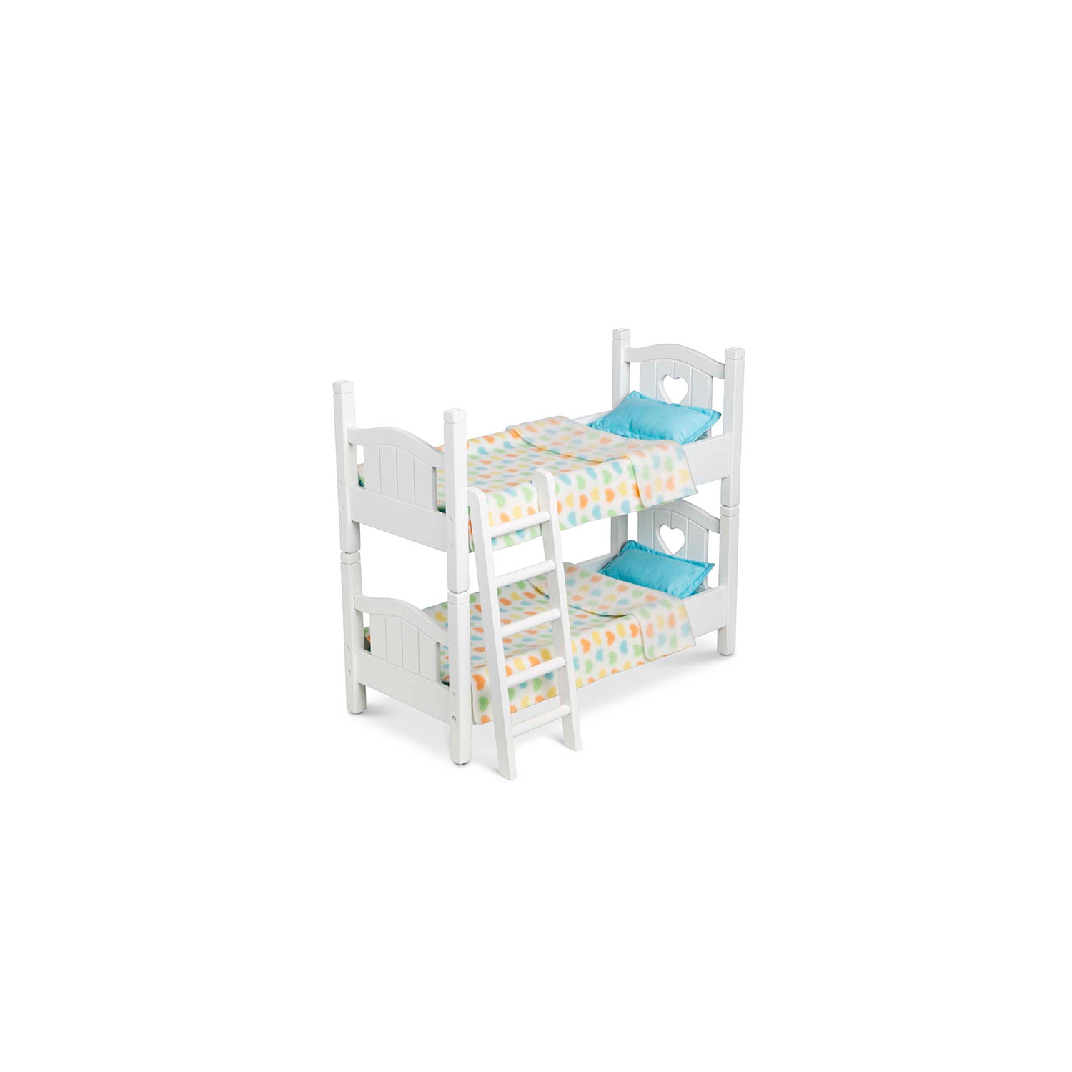 Melissa & Doug Mine to Love Wooden Play Bunk Bed for Dolls, Stuffed Animals - White