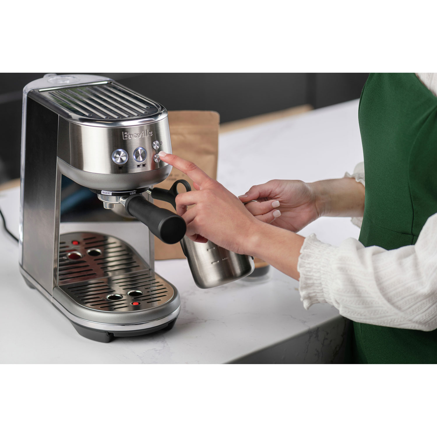  Breville Bambino Espresso Machine,47 Fluid Ounces, Stainless  Steel: Home & Kitchen