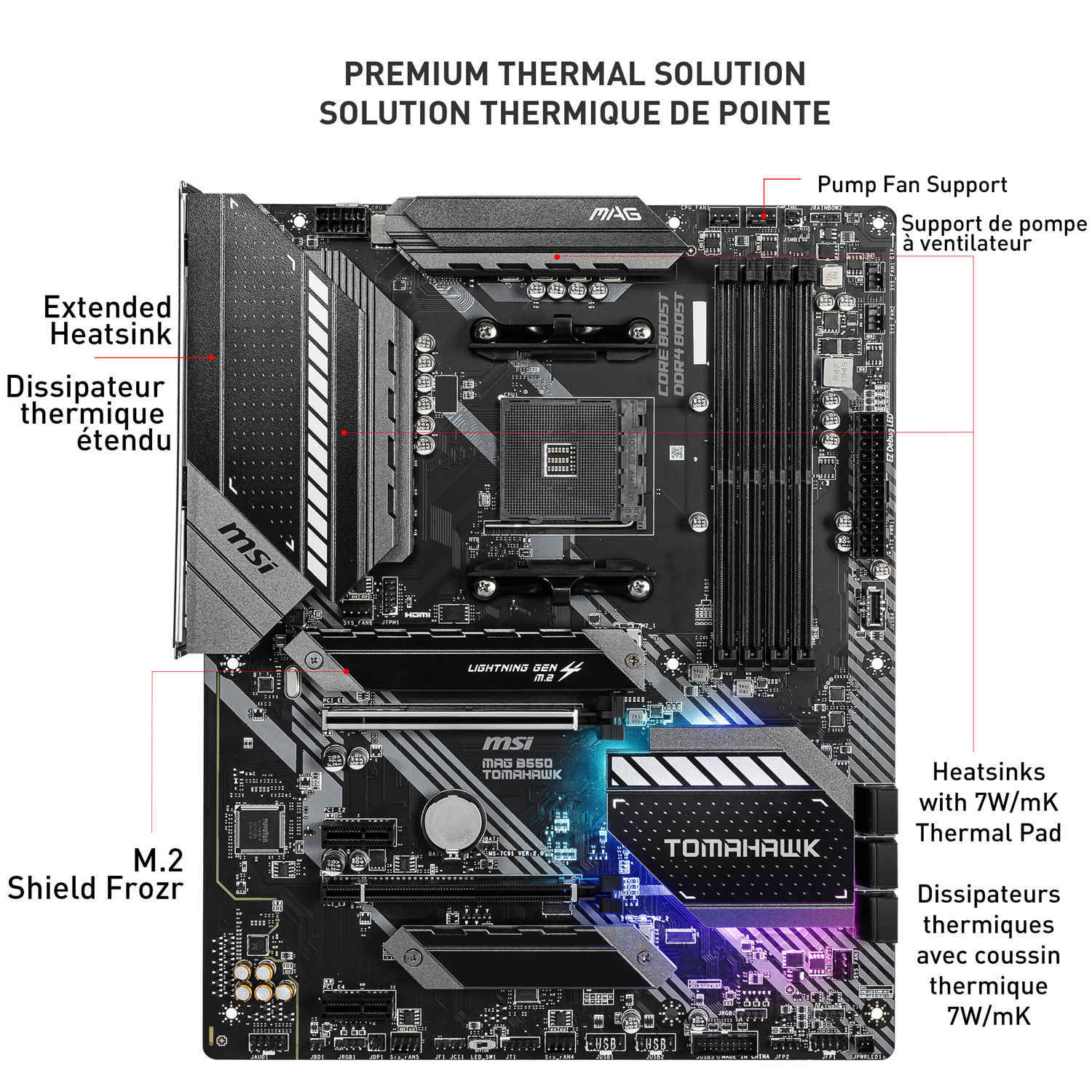 MSI MAG B550 Tomahawk ATX AM4 DDR4 Motherboard for AMD Ryzen