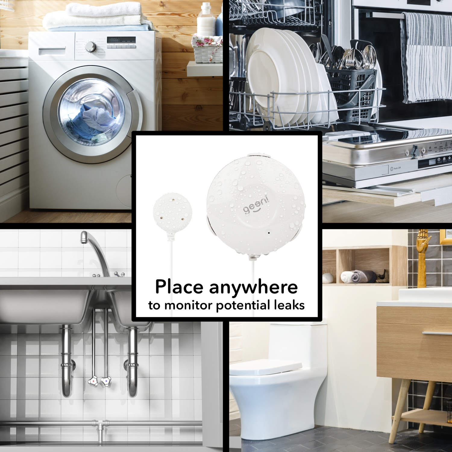 Geeni Smart Wi-Fi Water and Flood Sensor - White