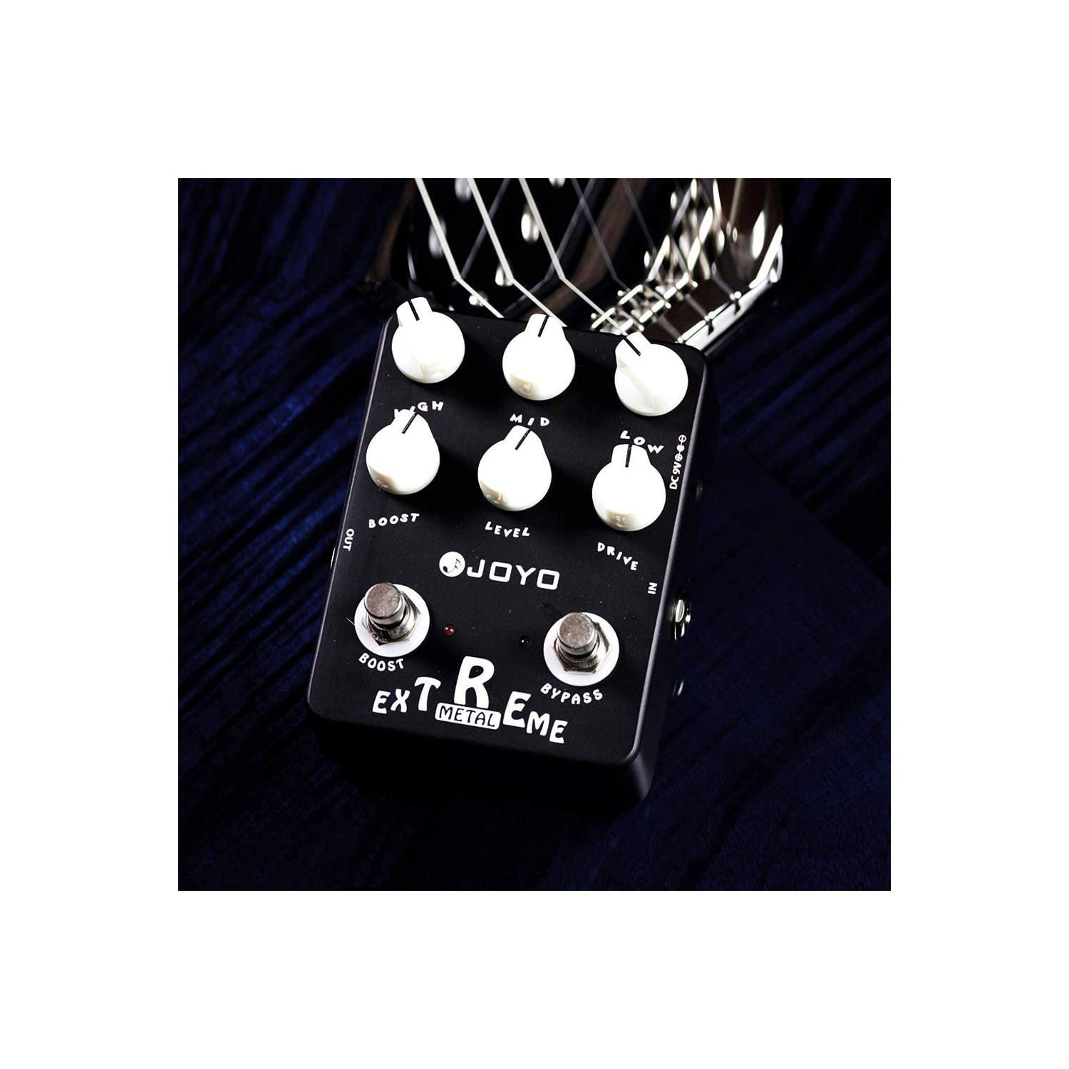 Pédale de distorsion métallique extrême de JOYO avec égaliseur à 3 bandes et boutons basse/moyenne/haute fréquence pour l’effet de guitare électrique