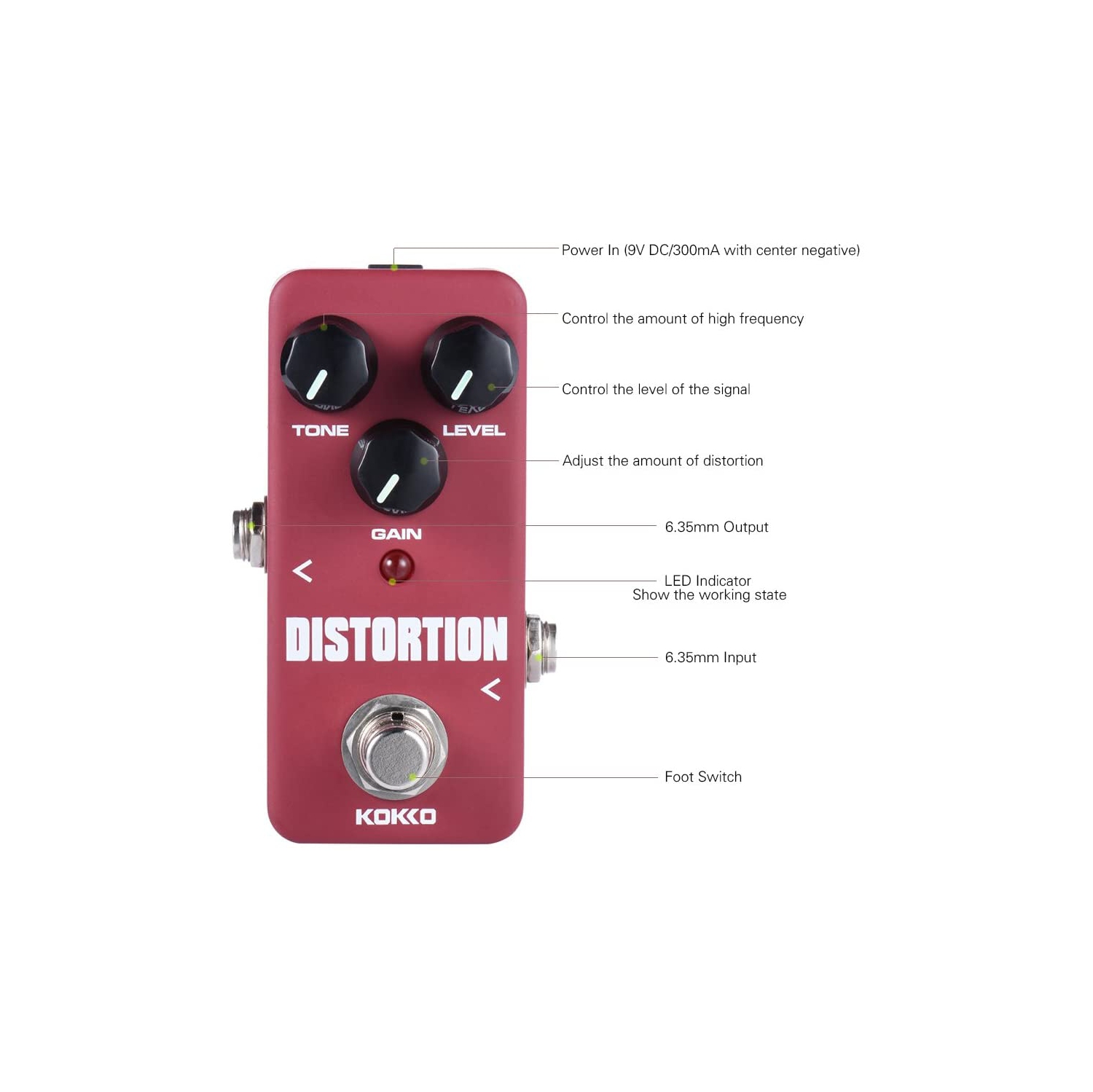 Andoer KOKKO FDS2 Mini Distortion Pedal Portable Guitar Effect Pedal ¡­