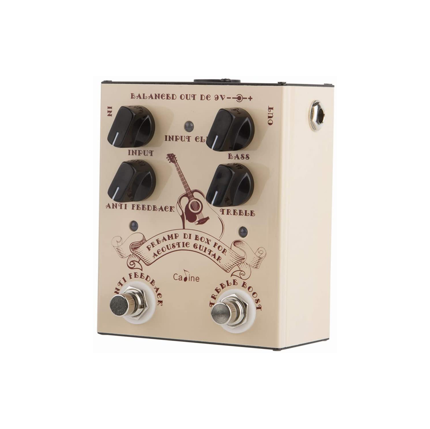 Dolamo Guitar Effects Pedals Caline Pre-amp DI Box for Electric Acoustic Guitar EQ Equalizer True Bypass Brown CP-40