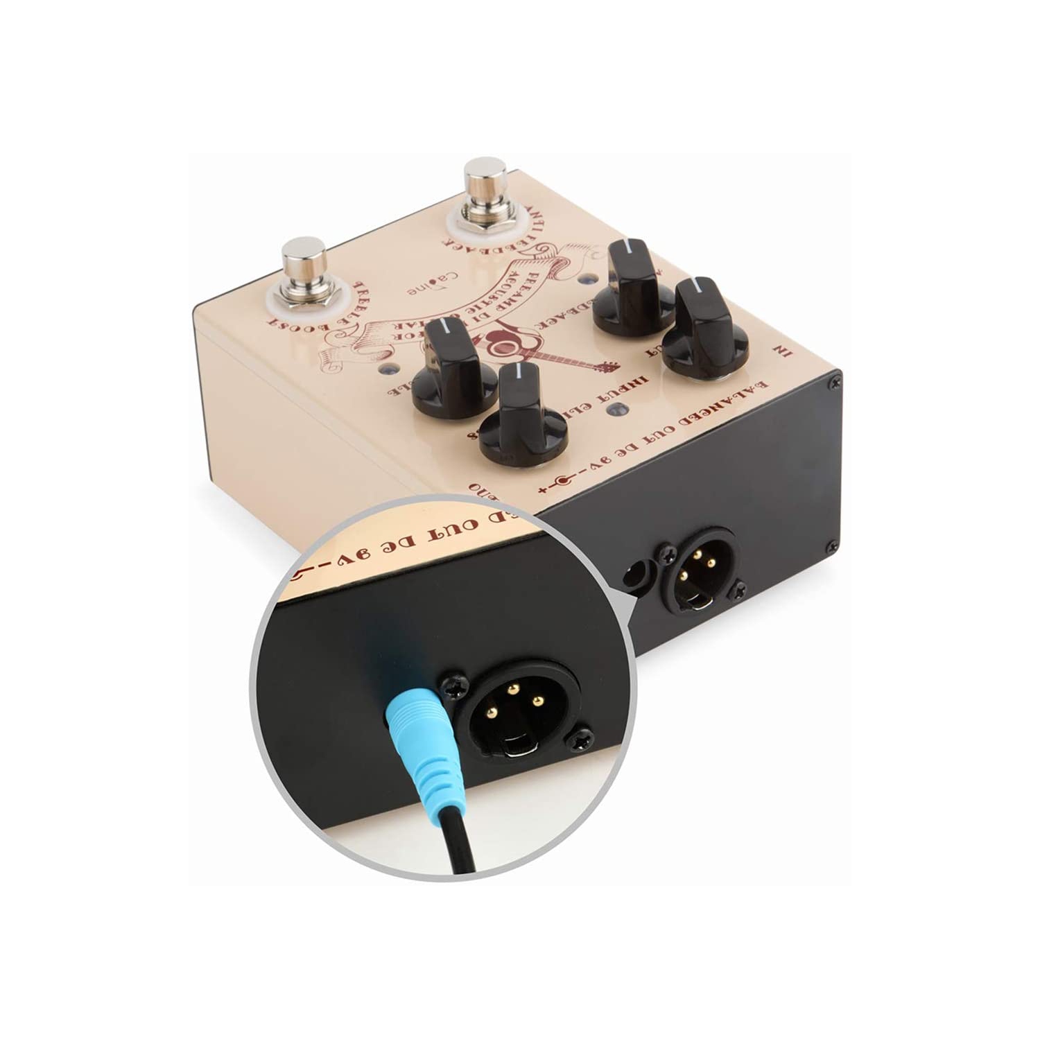 Dolamo Guitar Effects Pedals Caline Pre-amp DI Box for Electric Acoustic Guitar EQ Equalizer True Bypass Brown CP-40