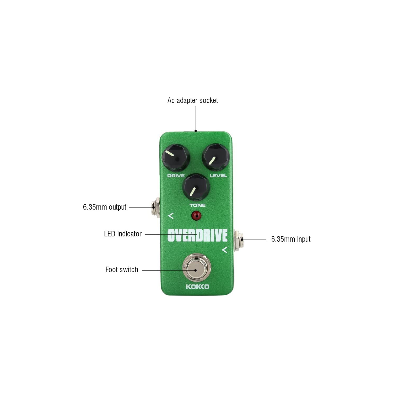FOD3 Guitar Effect Pedal, Mini Overdrive Tube Sound Processor for Guitar Bass