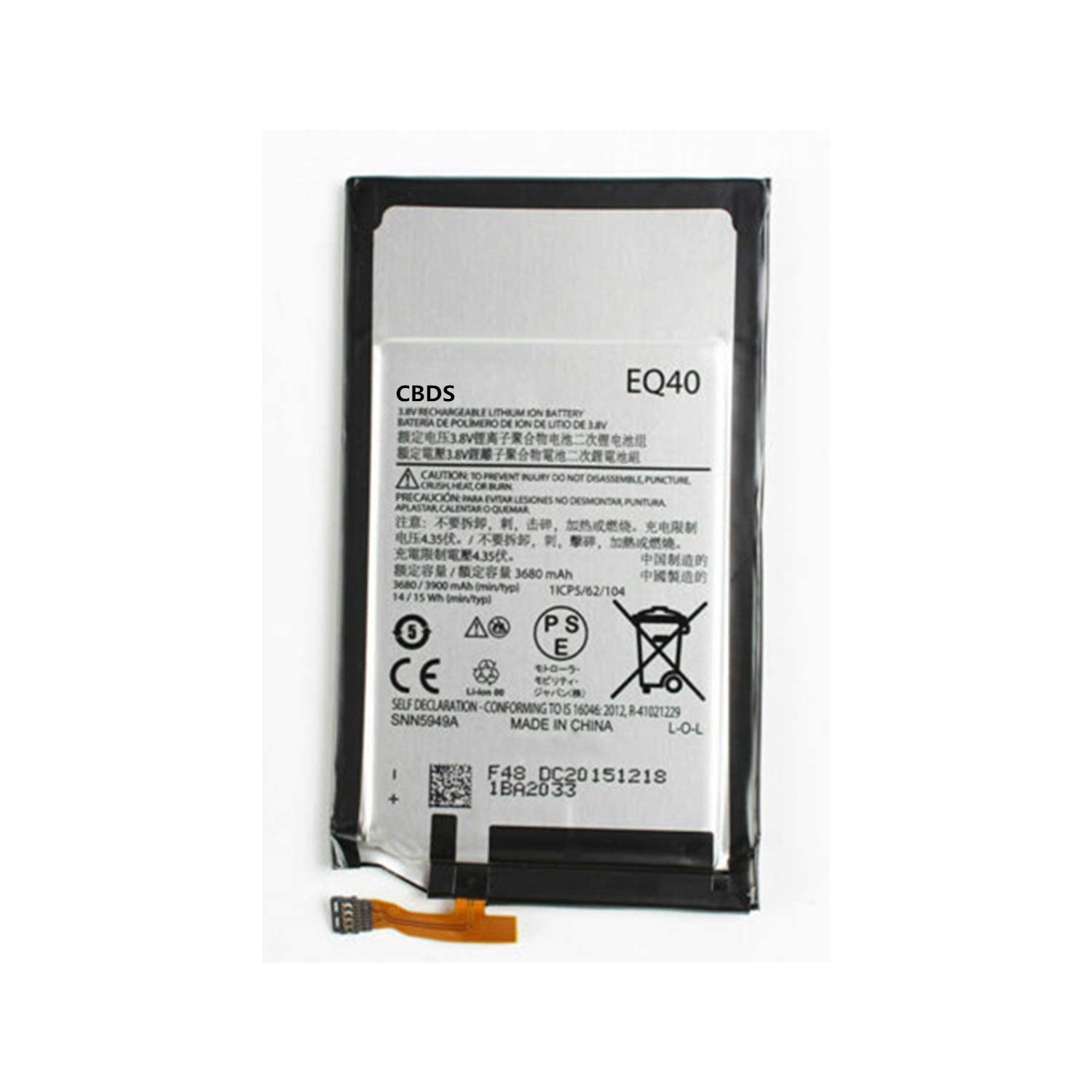 (CBDS) 3680mAh, 14.0 Wh Replacement Battery - Compatible with Motorola Droid Turbo XT1254 XT1225 XT1250 EQ40 in