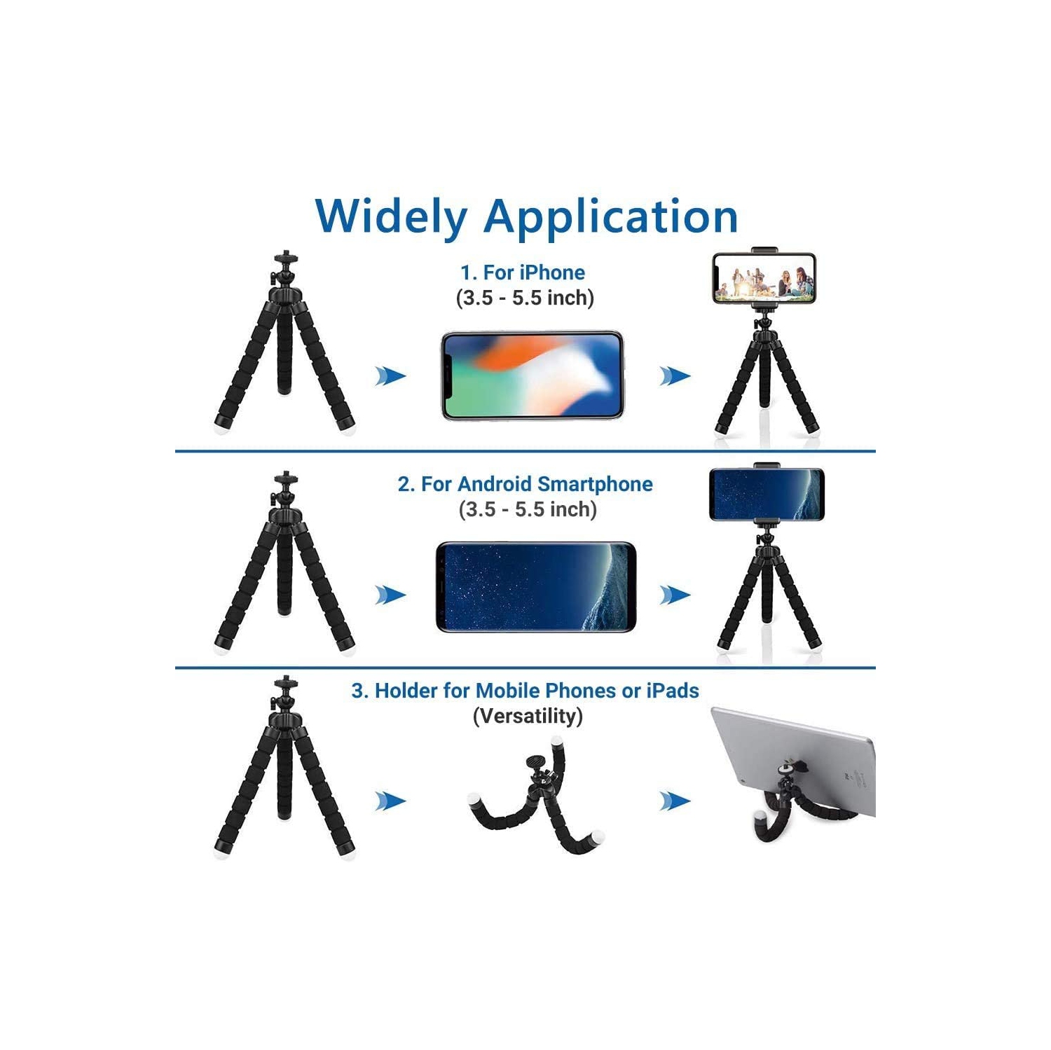 Home-Neat Premium Phone Tripod, Flexible Tripod with Wireless Remote Shutter, Compatible with iPhone/Android Samsung,