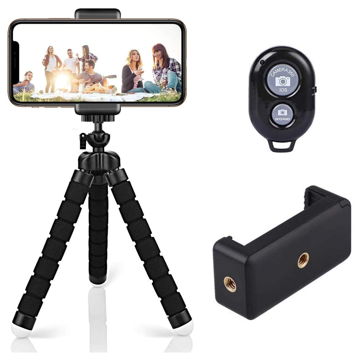 Home-Neat Premium Phone Tripod, Flexible Tripod with Wireless Remote Shutter, Compatible with iPhone/Android Samsung,