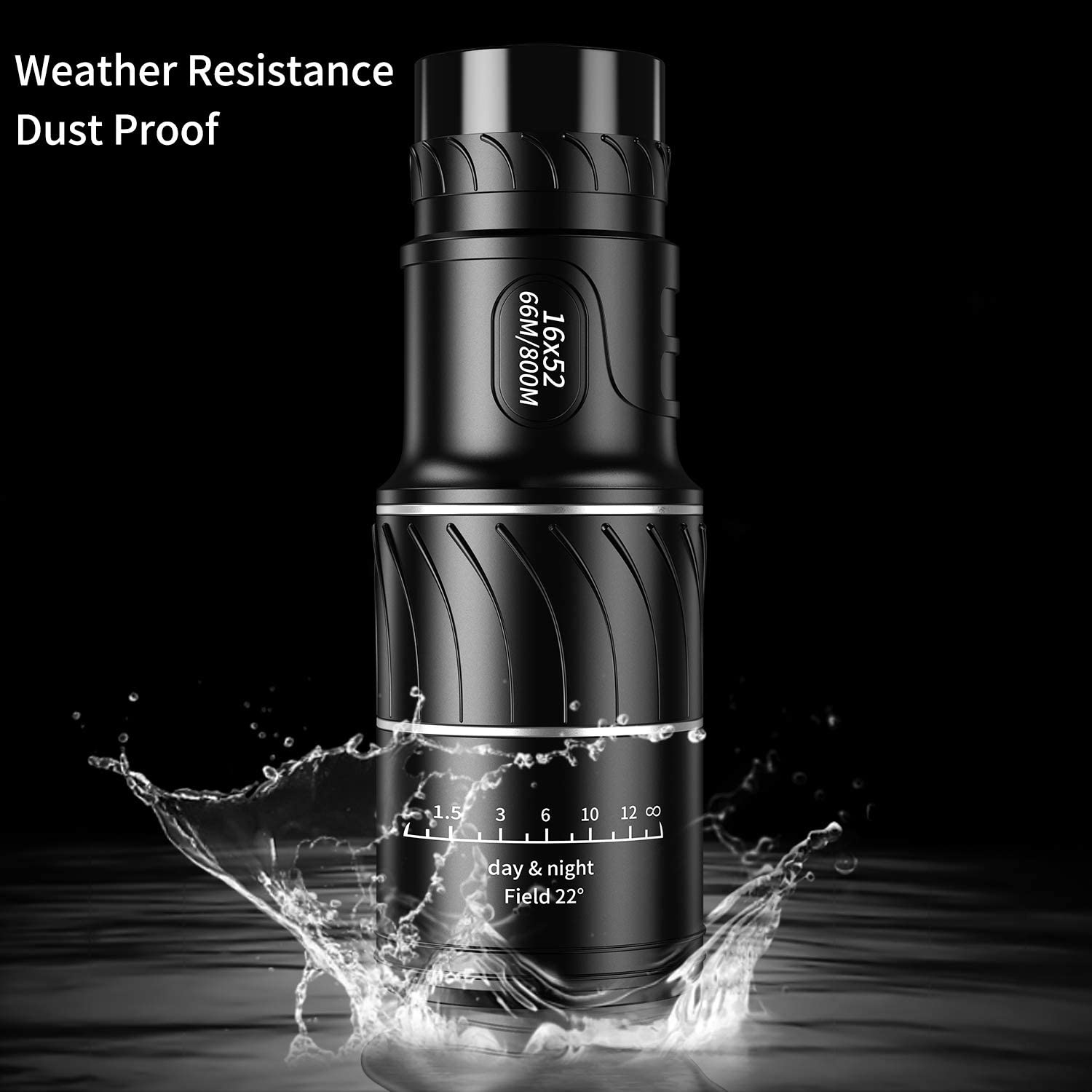 Monocular Telescope, 16x52 High Power BAK4 HD Monocular with Smartphone Holder Tripod for Adults Waterproof Night