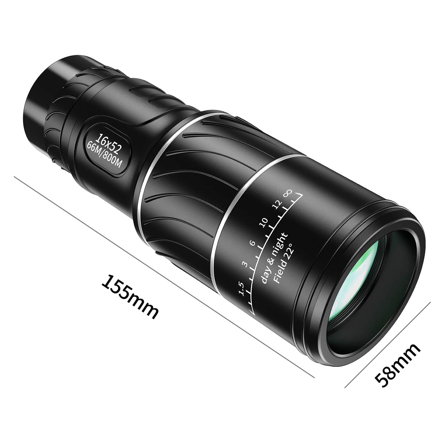 Monocular Telescope, 16x52 High Power BAK4 HD Monocular with Smartphone Holder Tripod for Adults Waterproof Night