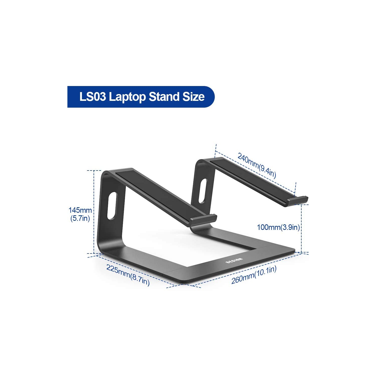 Besign LS03 Aluminum Laptop Stand, Ergonomic Detachable Computer Stand, Riser Holder Notebook Stand Compatible