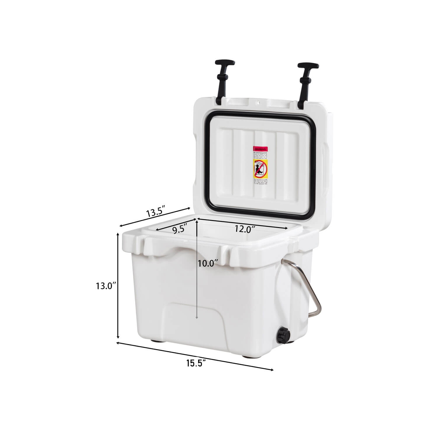 Costway 16 Quart Cooler Portable Ice Chest Leak-Proof 24 Cans Ice Boxfor Camping