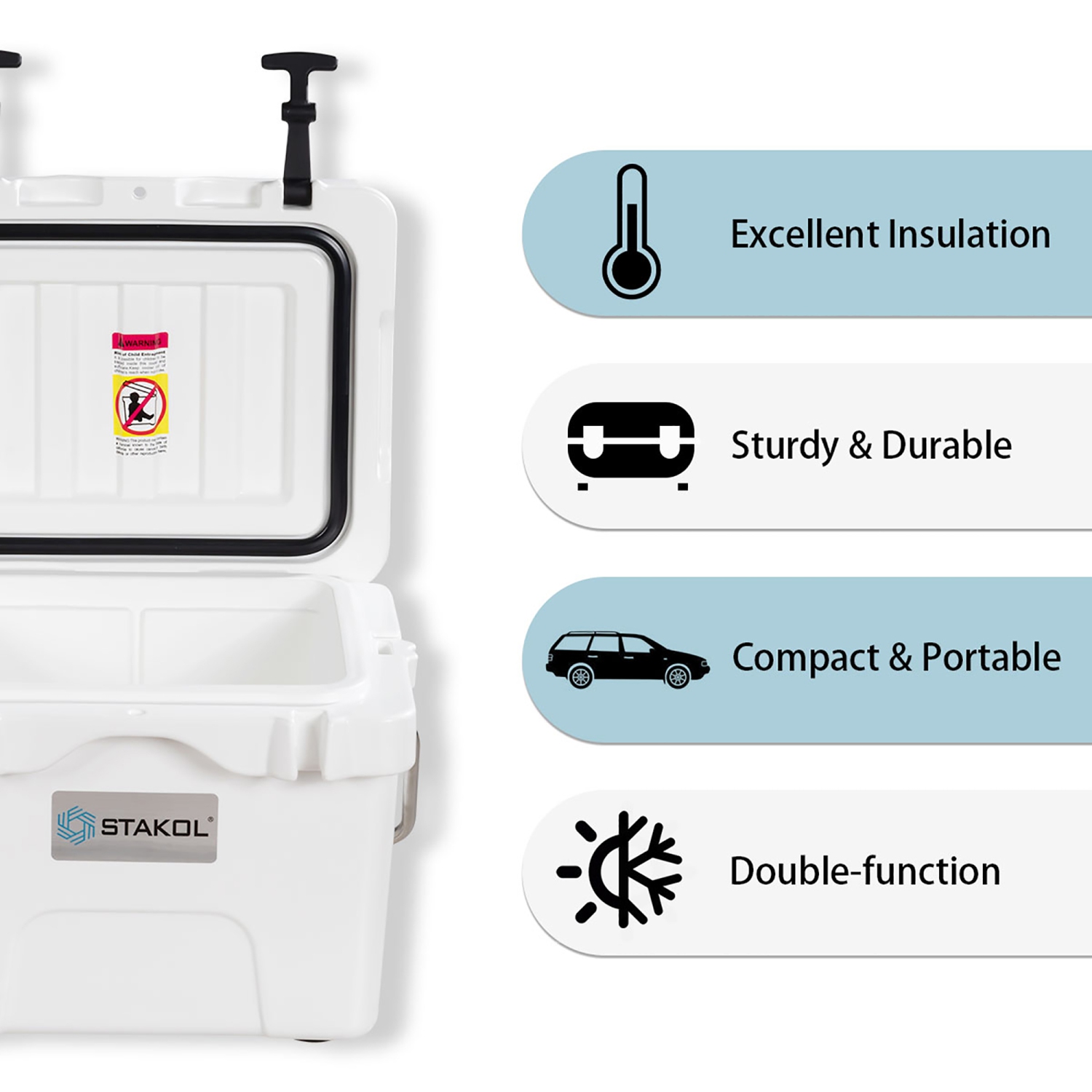 Costway 16 Quart Cooler Portable Ice Chest Leak-Proof 24 Cans Ice Boxfor Camping