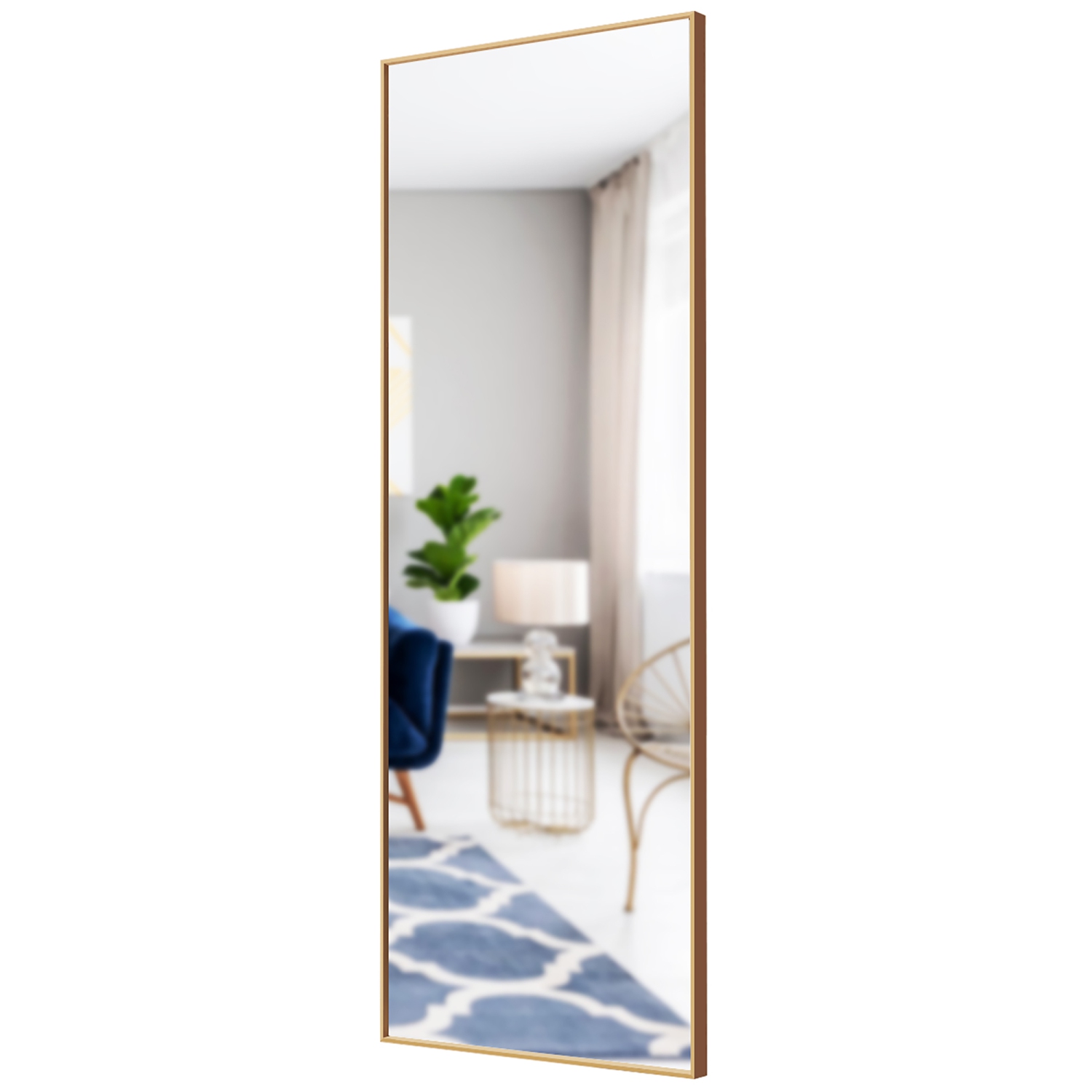 Costway 59''Full Length Body Mirror Aluminum Frame Leaning Hanging Dressing Mirror