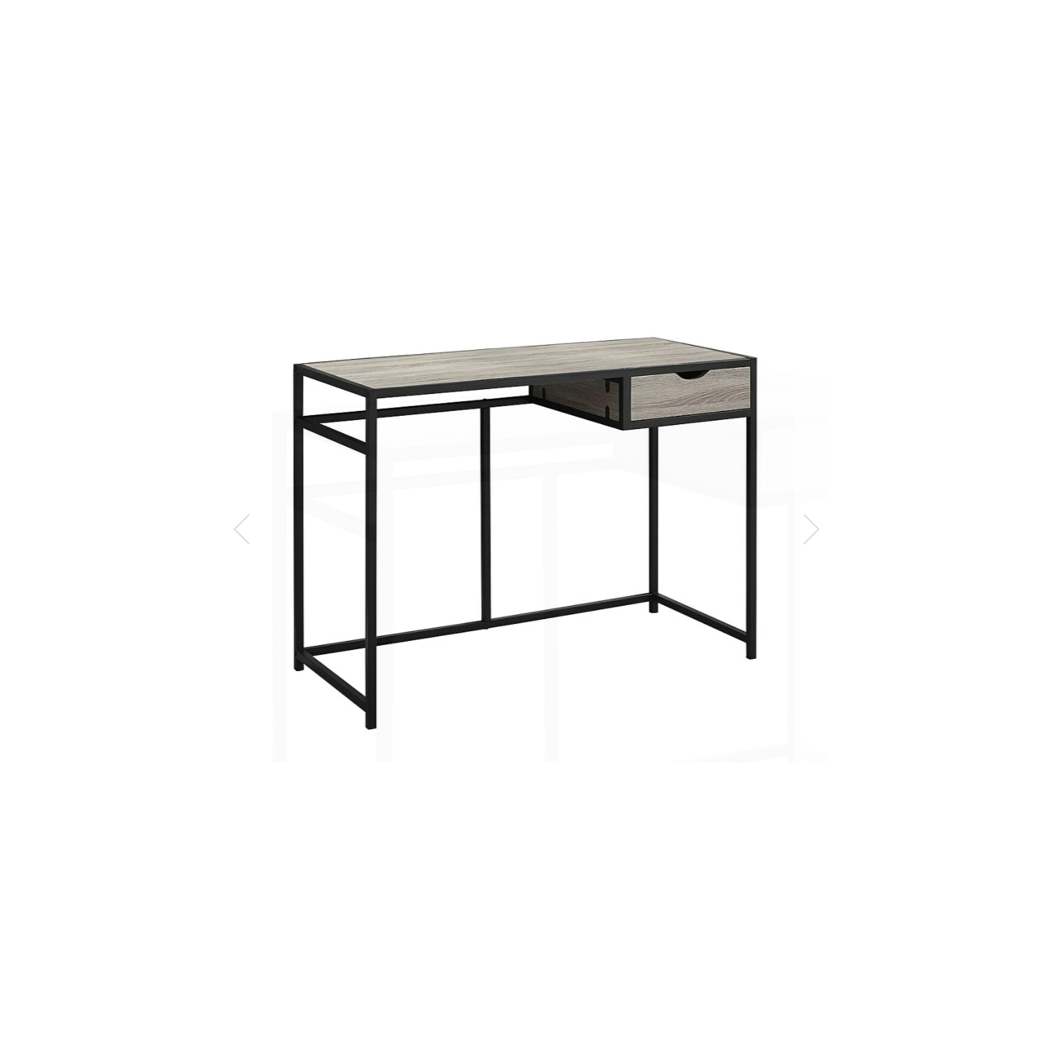 Computer Desk - 42" L/Dark Taupe/Black Metal, Brown