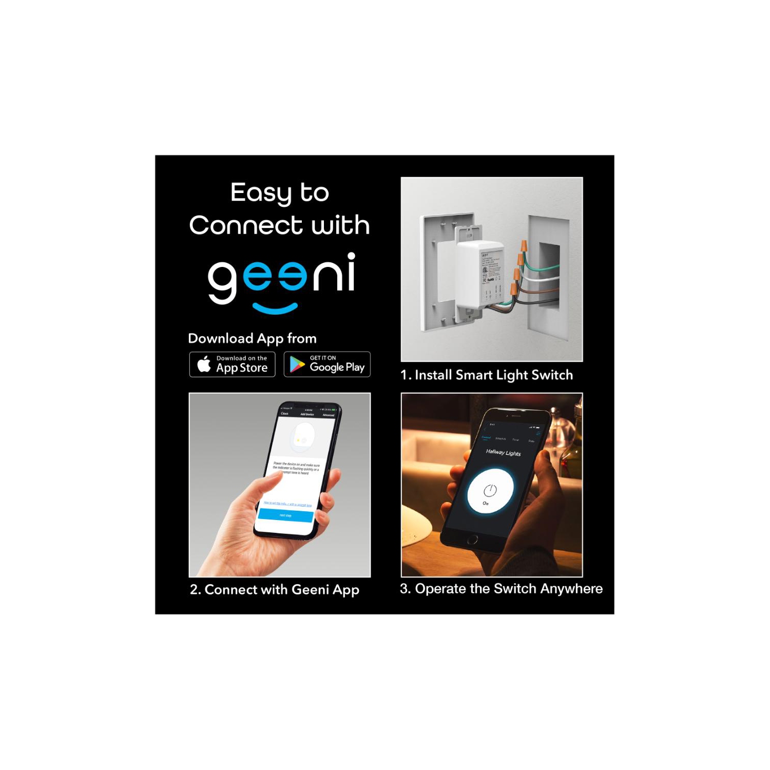 Gradateur intelligent Wi-Fi TAP + DIM de Geeni - blanc