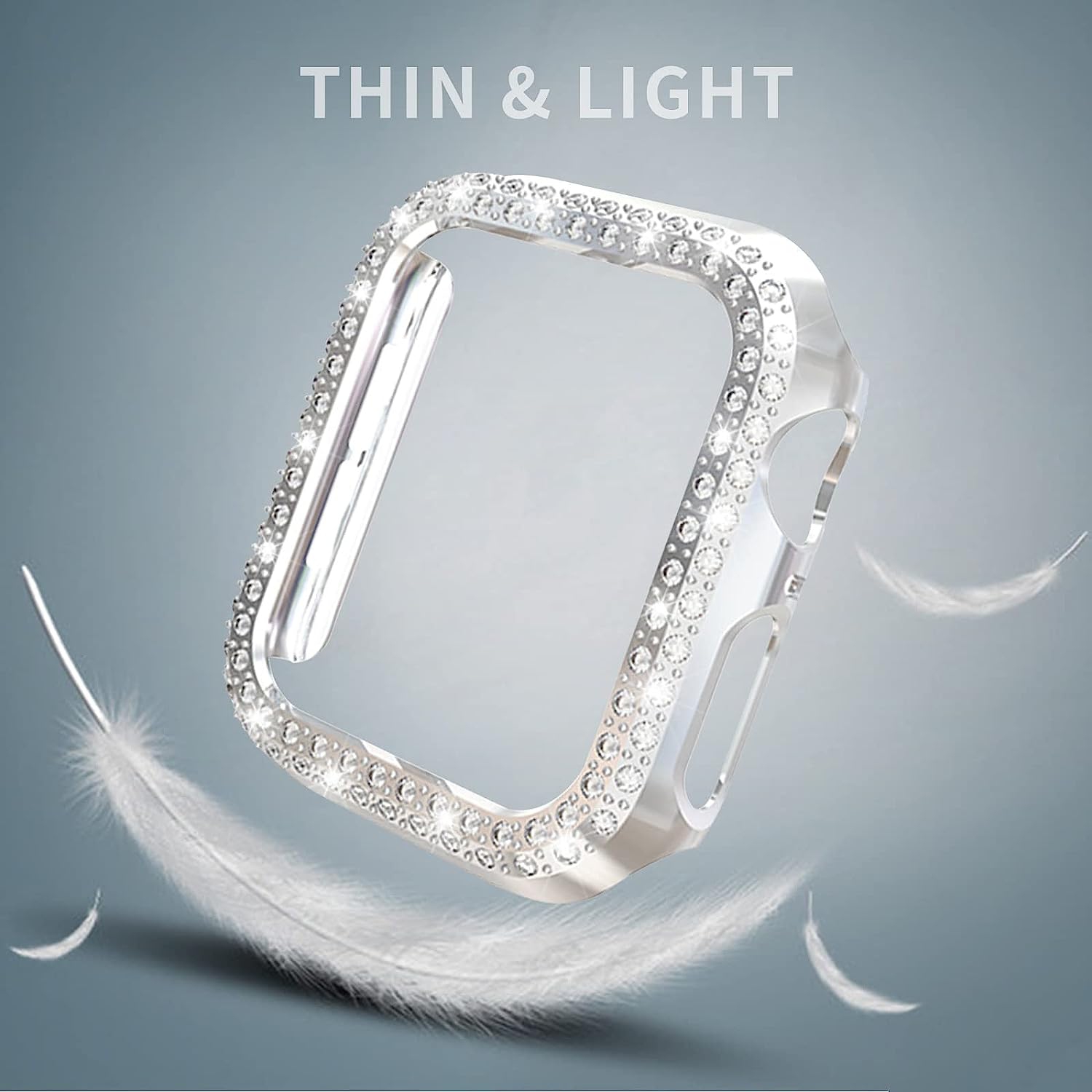 5Pack compatible avec l'étui 40 mm 6/5/4 Apple Watch se/Series et le cadre pare-chocs plaqué PC à deux rangées Crystal Diamonds