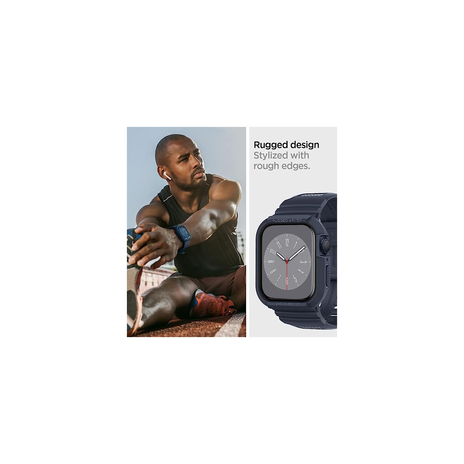 Spigen Rugged Armor Pro Compatible with Apple Watch Case with Band Series 8/7 and Series SE2/6/SE/5/4 (44mm)