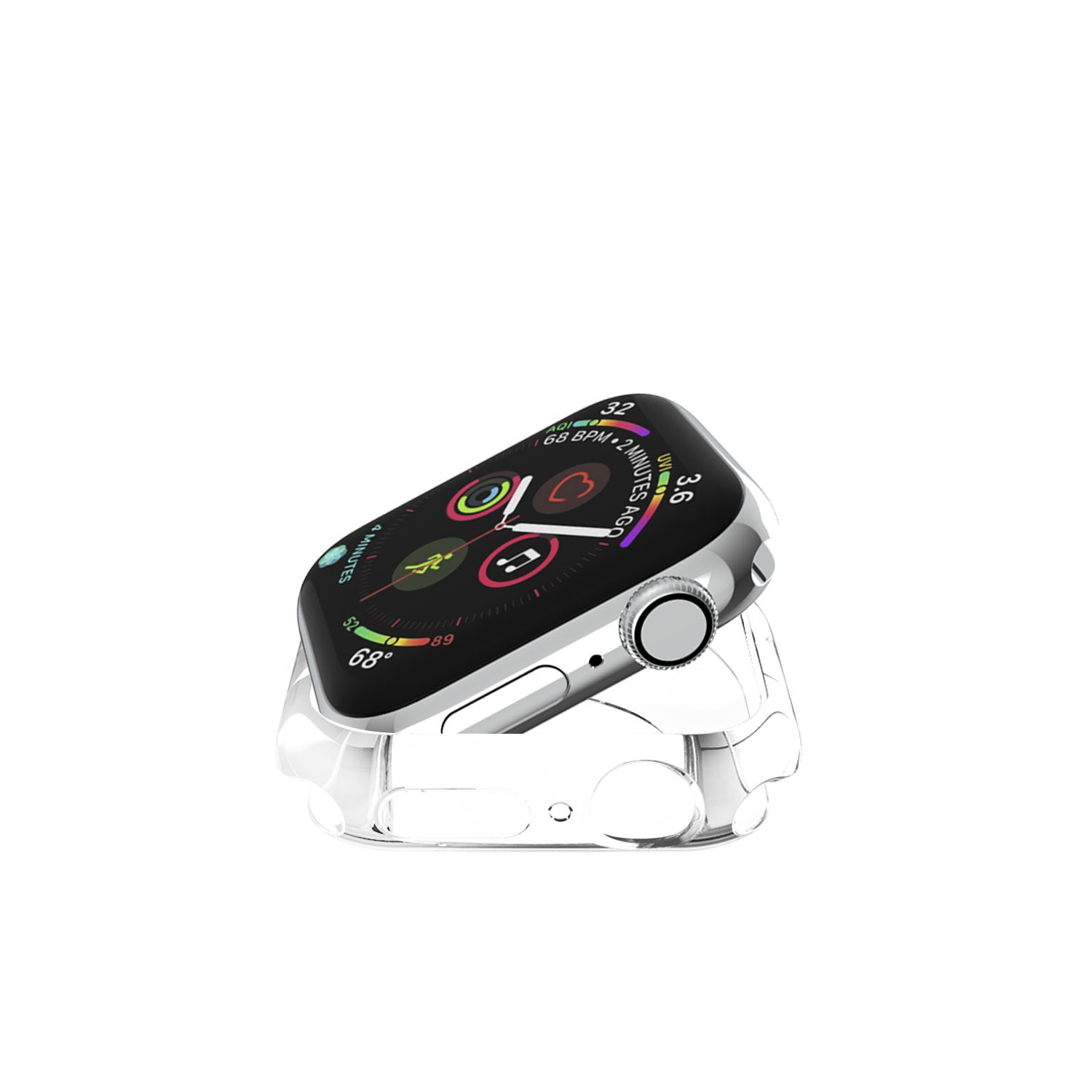 Étui pour Apple Watch transparent 44 mm, étui souple TPU haute transparence, protection antichoc, série 6 5 4/se